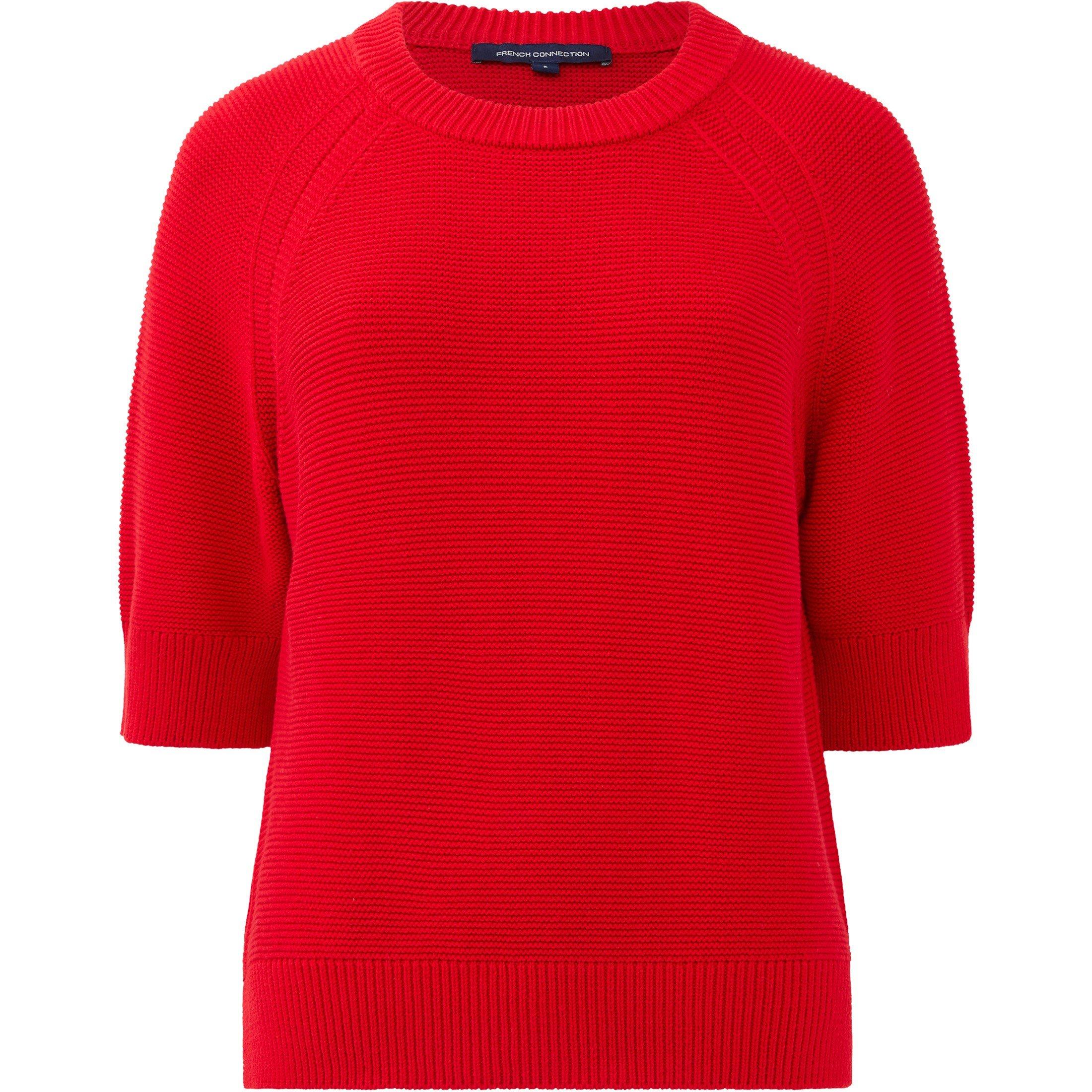 61-True Red - French Connection - Women's Lily Mozart Striped Short-Sleeve Crew Neck Jumper - 4