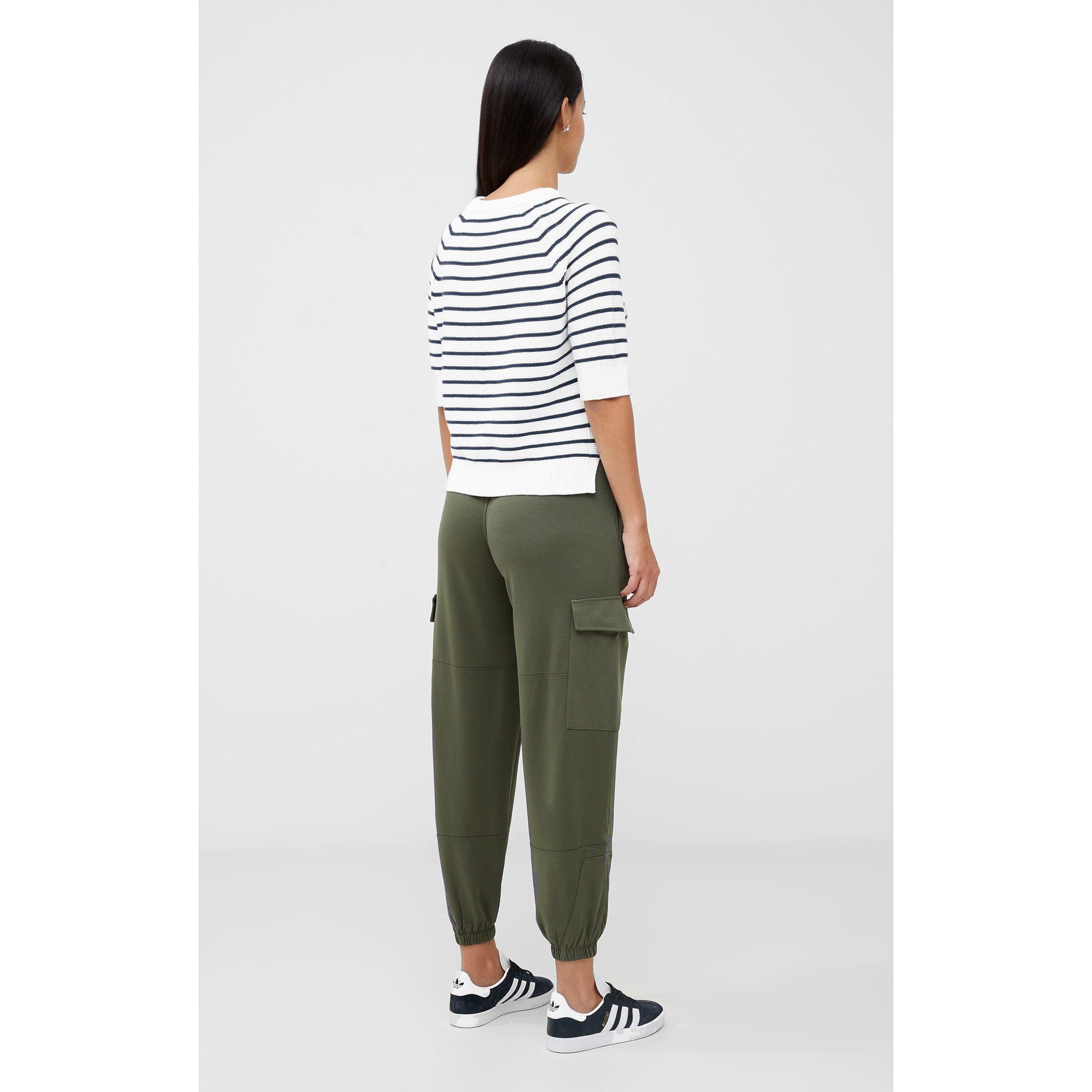 40-Wht-Utility - French Connection - Women's Lily Mozart Striped Short-Sleeve Crew Neck Jumper - 3