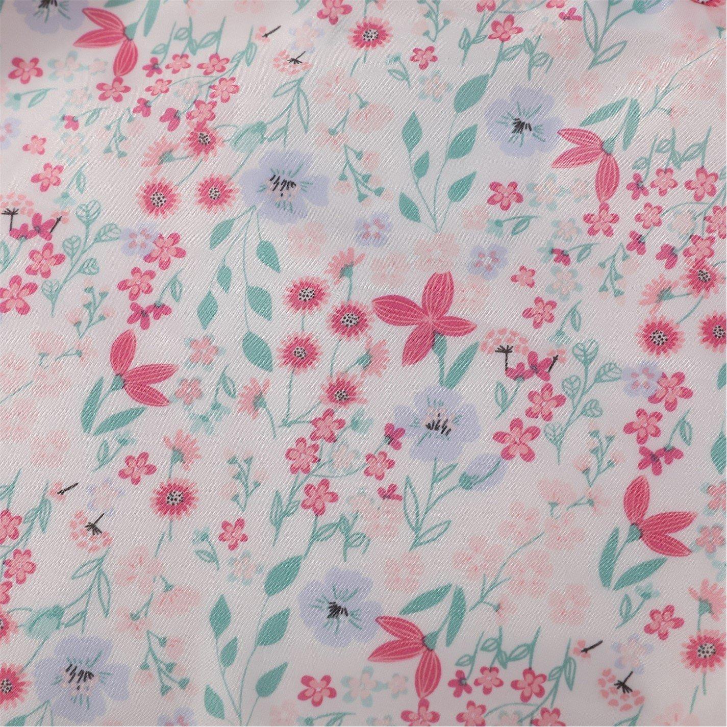 Pink - Firetrap - Kids Enchanted Blossom Pink Floral Water Resistant Hooded Long Sleeve Rain Anorak - 2