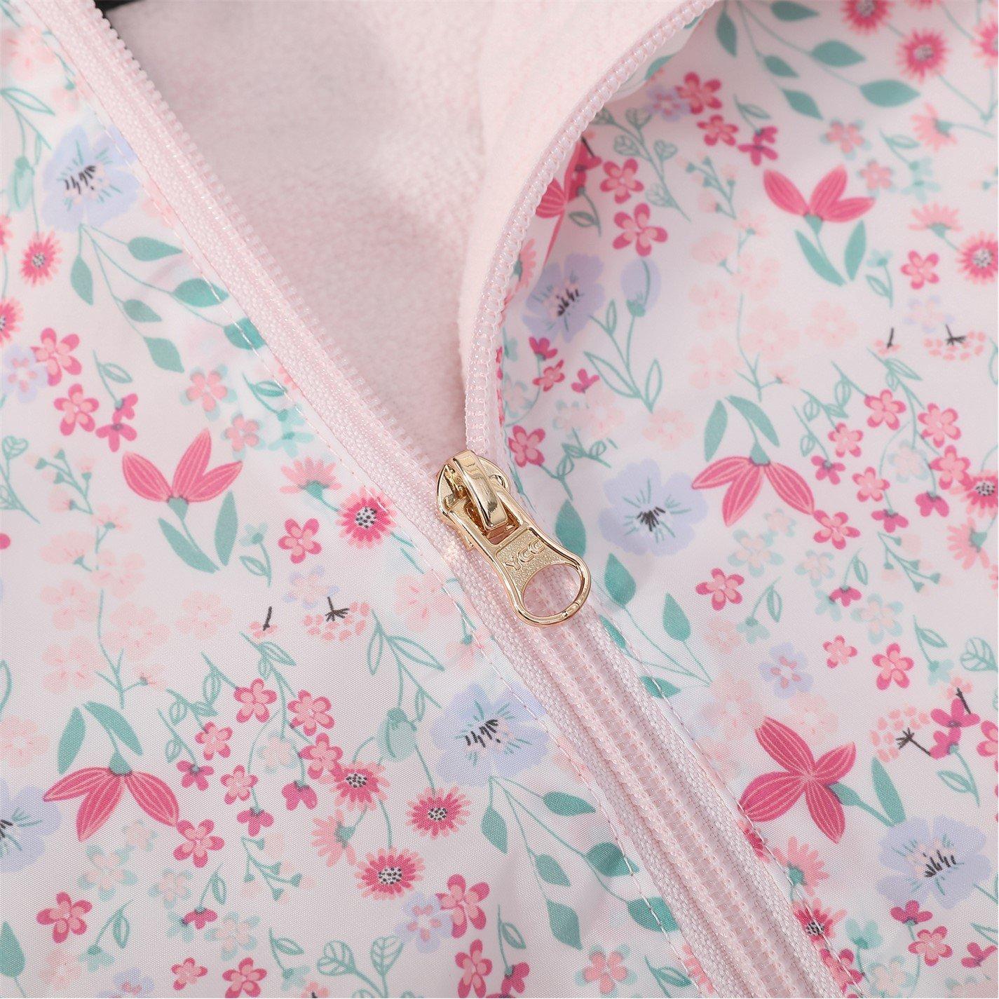 Pink - Firetrap - Kids Enchanted Blossom Pink Floral Water Resistant Hooded Long Sleeve Rain Anorak - 3