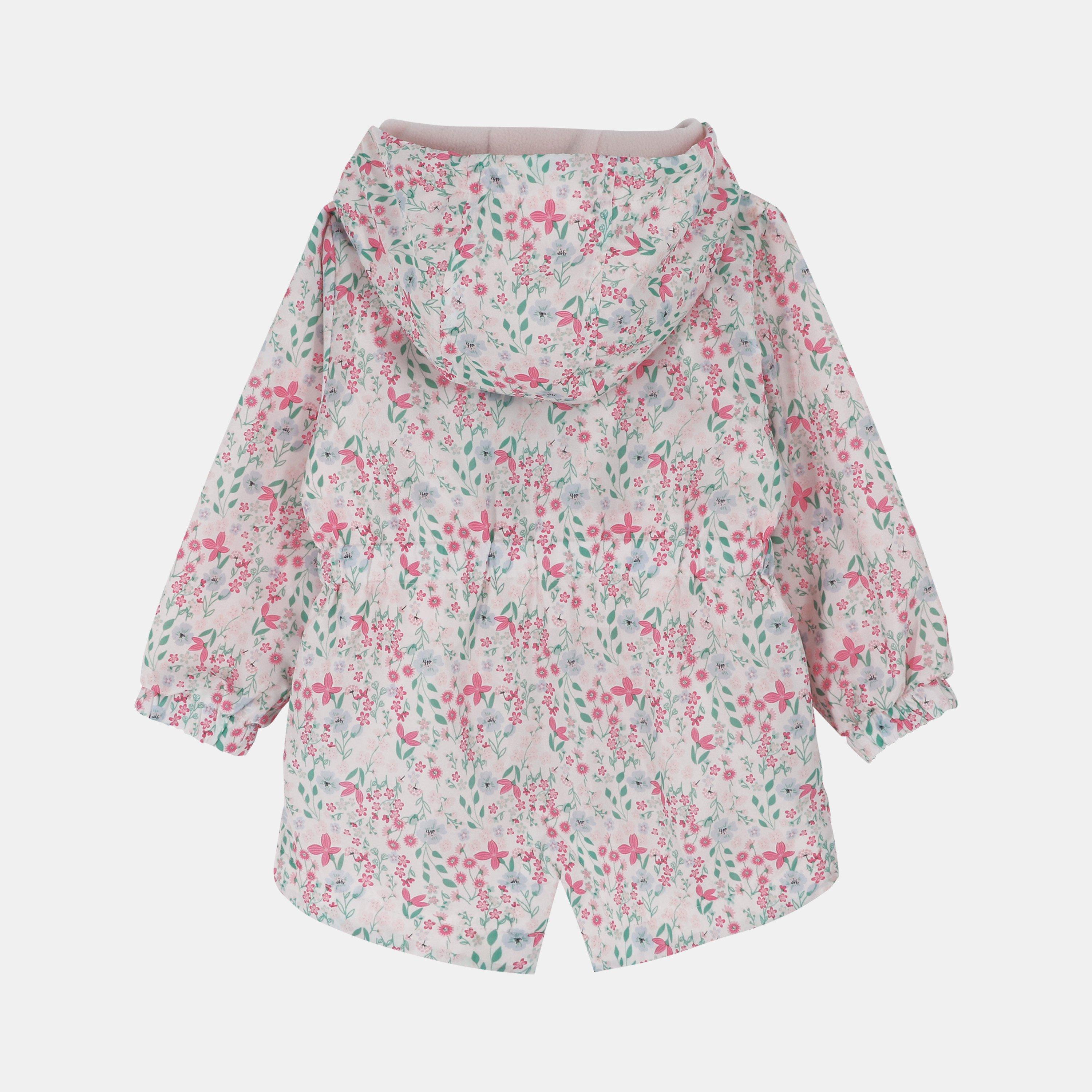 Pink - Firetrap - Kids Enchanted Blossom Pink Floral Hooded Long Sleeve Anorak - 2