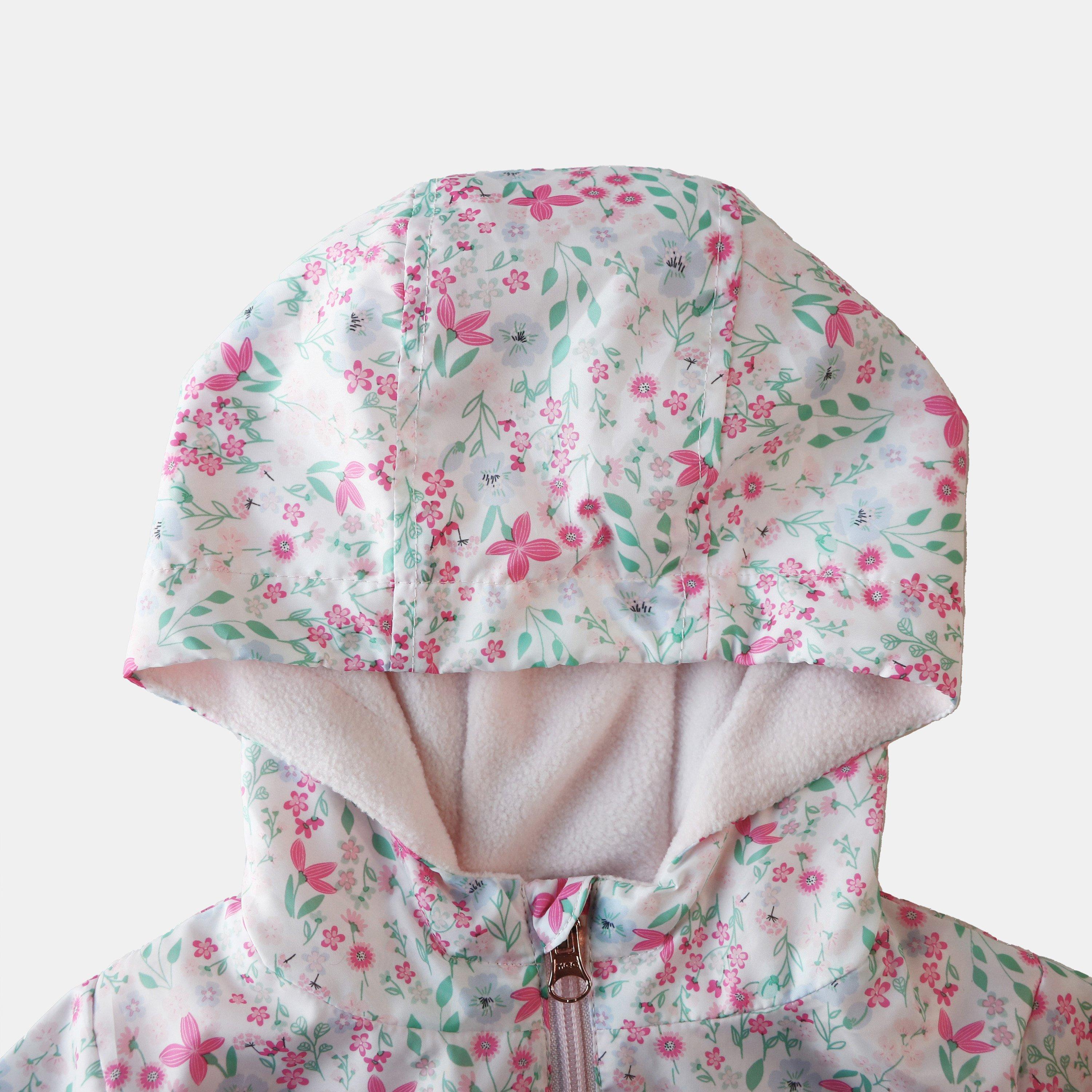 Pink - Firetrap - Kids Enchanted Blossom Pink Floral Hooded Long Sleeve Anorak - 3