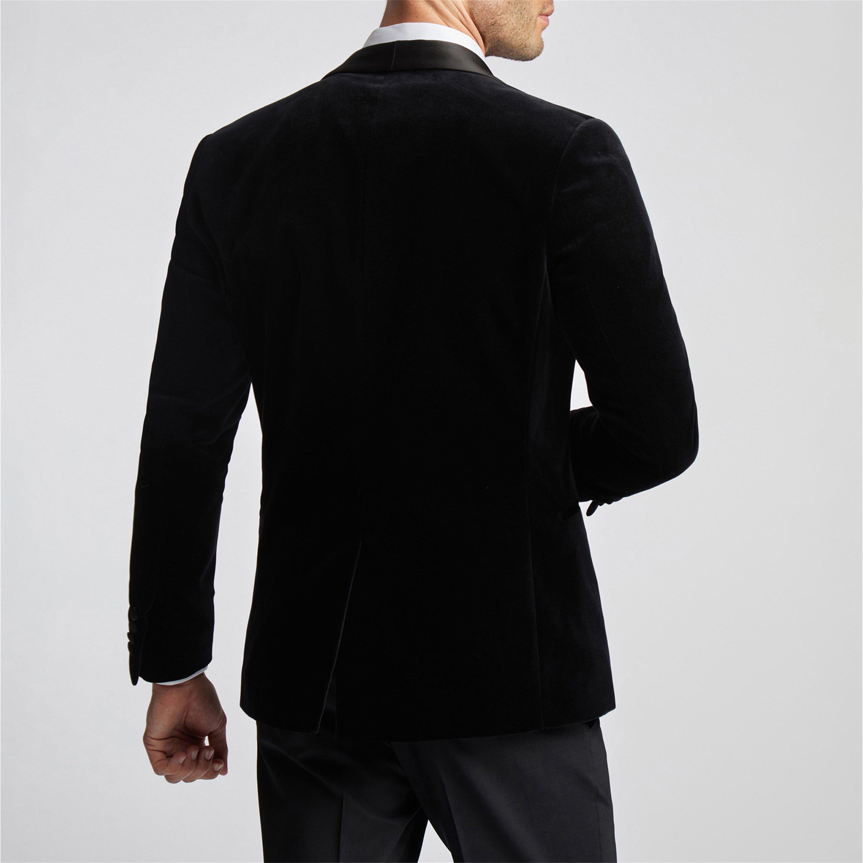 Zwart - Ted Baker - Men's Vilas Cotton Long Sleeve Slim Fit Blazer - 4