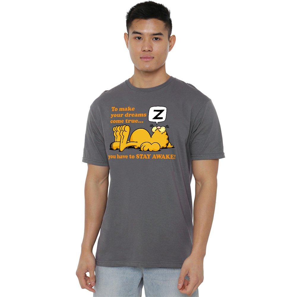 Grey - Garfield - Garfield Stay Awake T Shirt Charcoal - 1