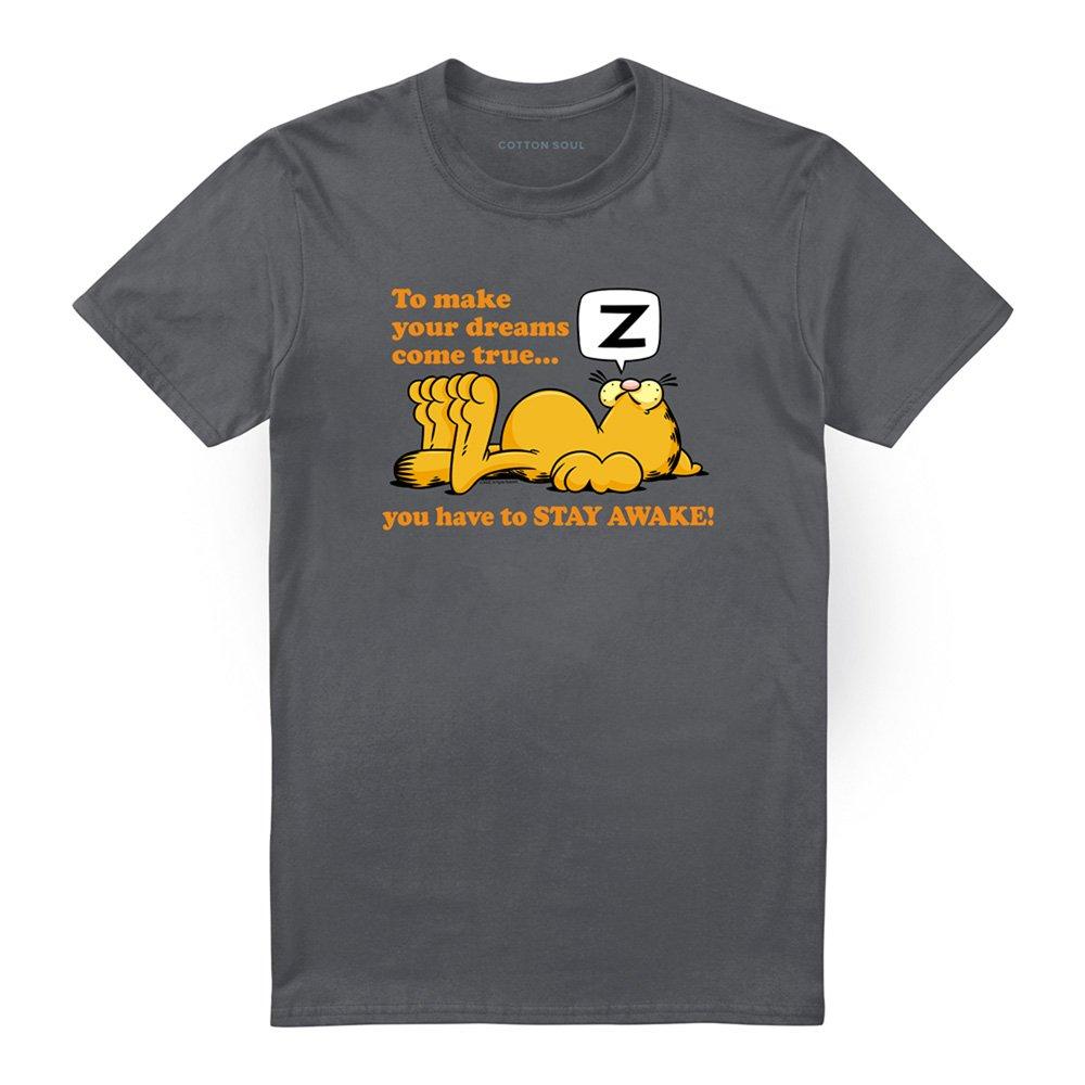 Grey - Garfield - Garfield Stay Awake T Shirt Charcoal - 4
