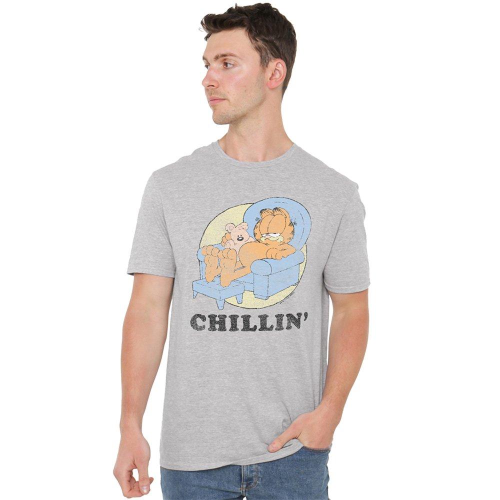 Grey - Garfield - Garfield Chillin T Shirt Athletic Heather - 1