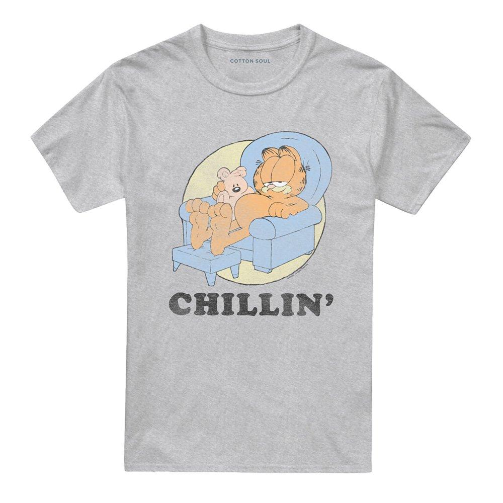 Grey - Garfield - Garfield Chillin T Shirt Athletic Heather - 4
