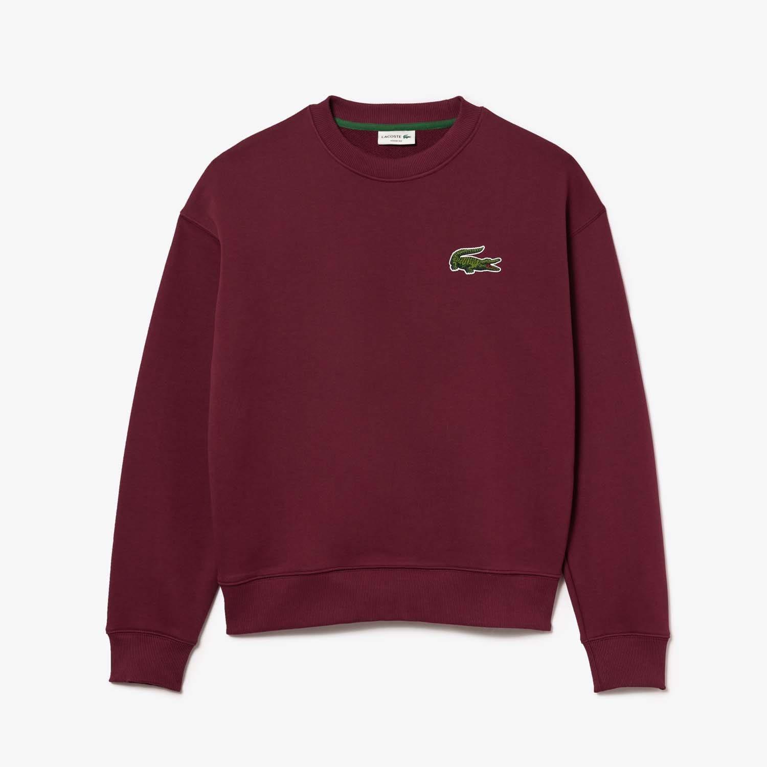 Red - Lacoste - Loose-Fit Fleece Sweatshirt - 1