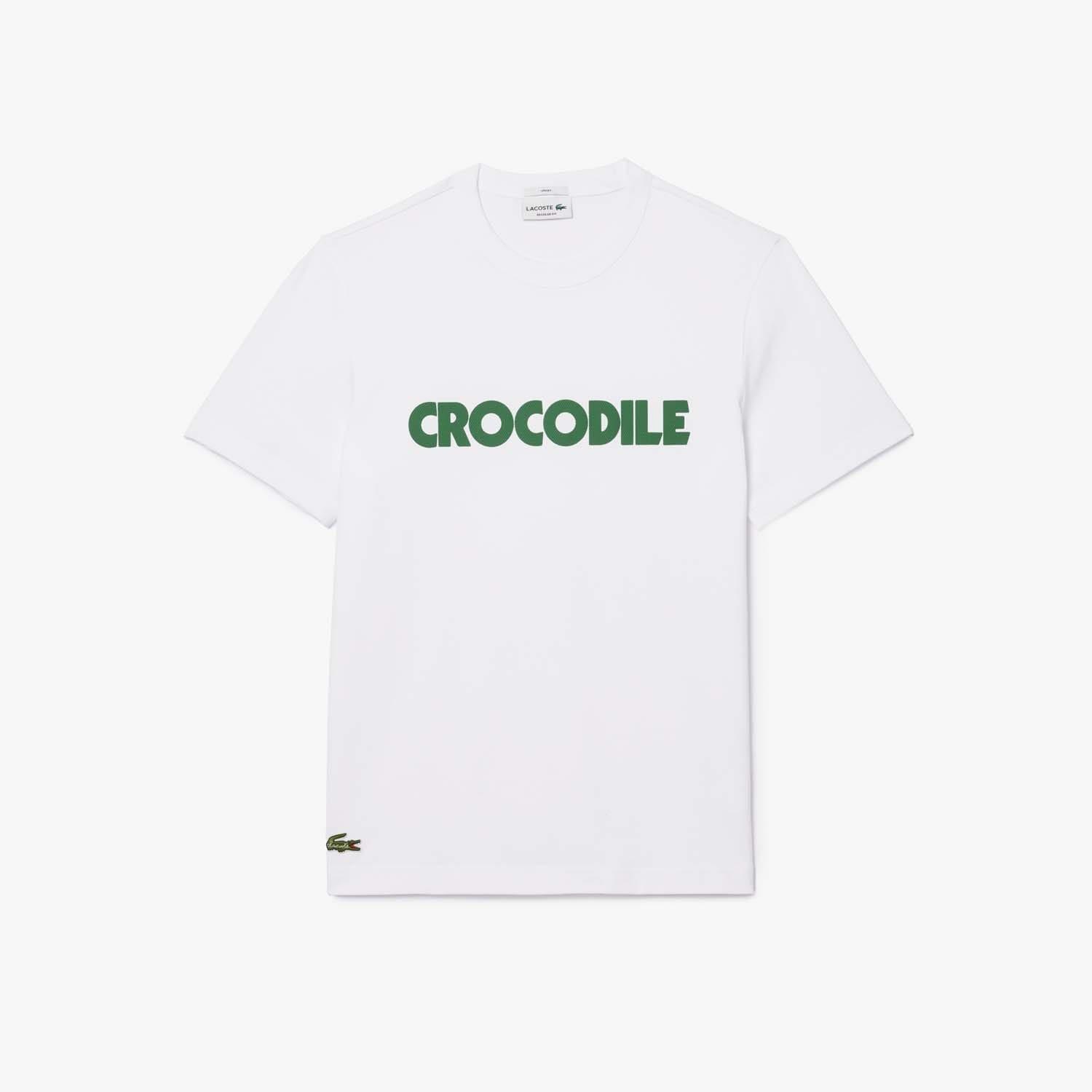 White - Lacoste - Print Cotton T-Shirt - 1