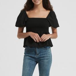 Be You Puff Sleeve Peplum Top