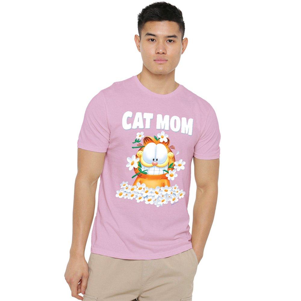 Pink - Garfield - Garfield MotherS Day Cat Mom Flowers T Shirt Pin - 1