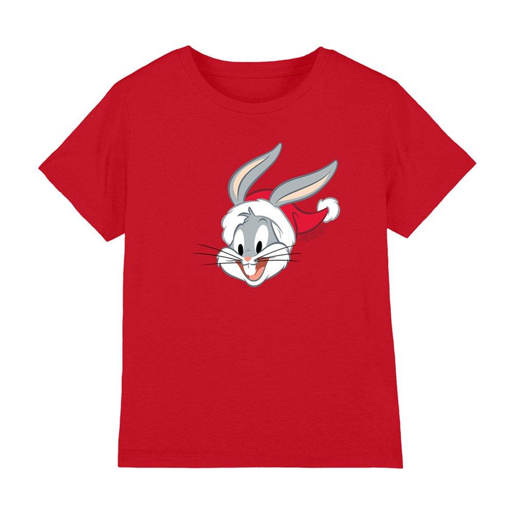 Looney Tunes Warner Bros. Bugs Bunny Santa Hat Kids T-Shirt Re