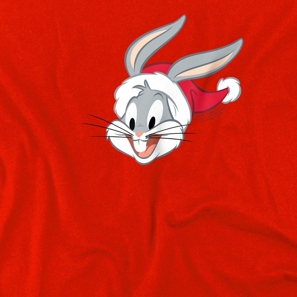 Red - Looney Tunes - Warner Bros. Bugs Bunny Santa Hat Kids T-Shirt Re - 2