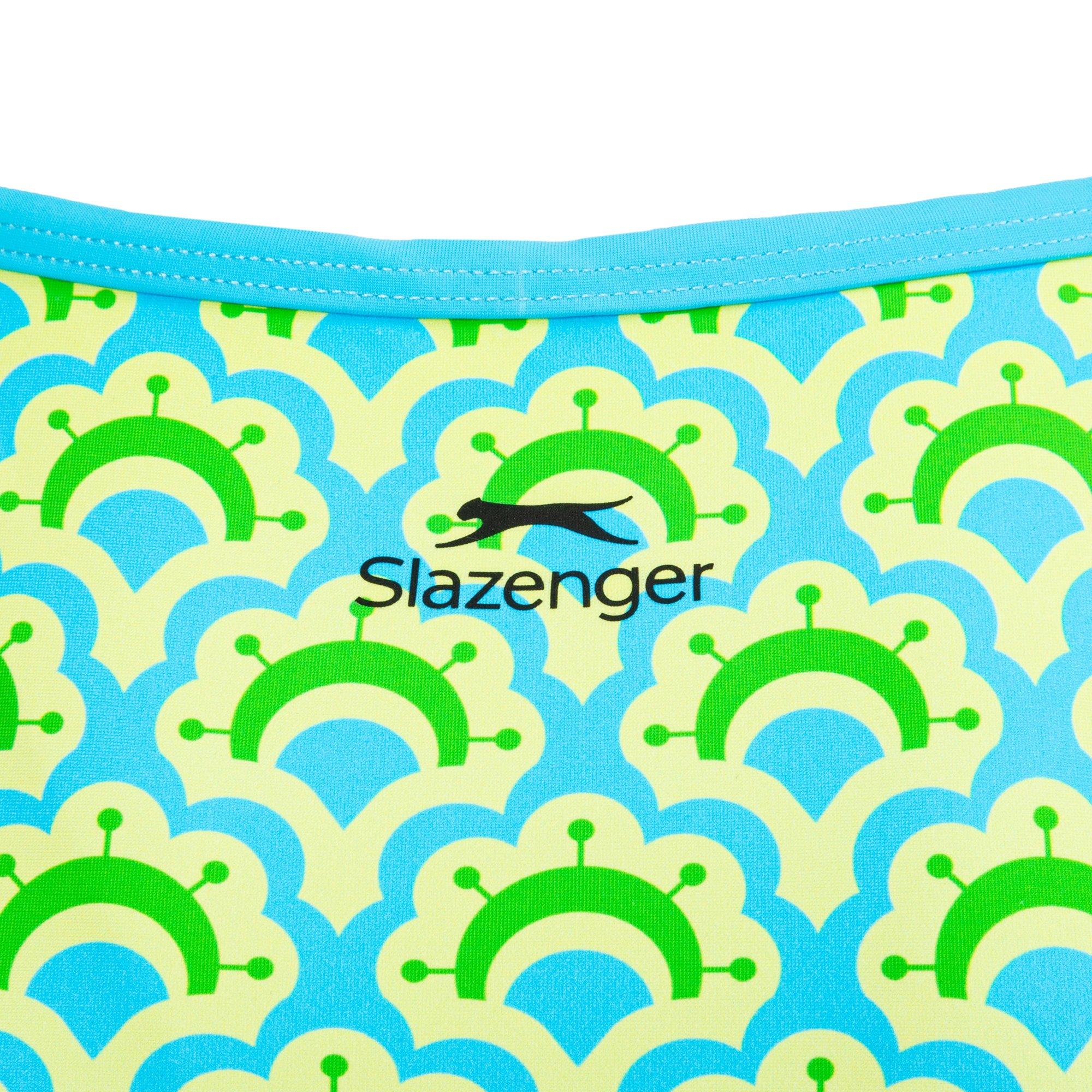 Green/Yellow - Slazenger - Tie Back Swimsuit Womens - 4