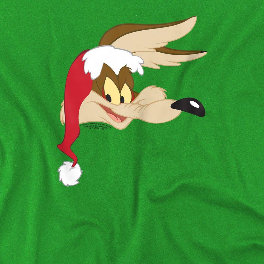 Green - Looney Tunes - Wile E. Coyote Santa Hat Kids T-Shirt Kelly Green - 2