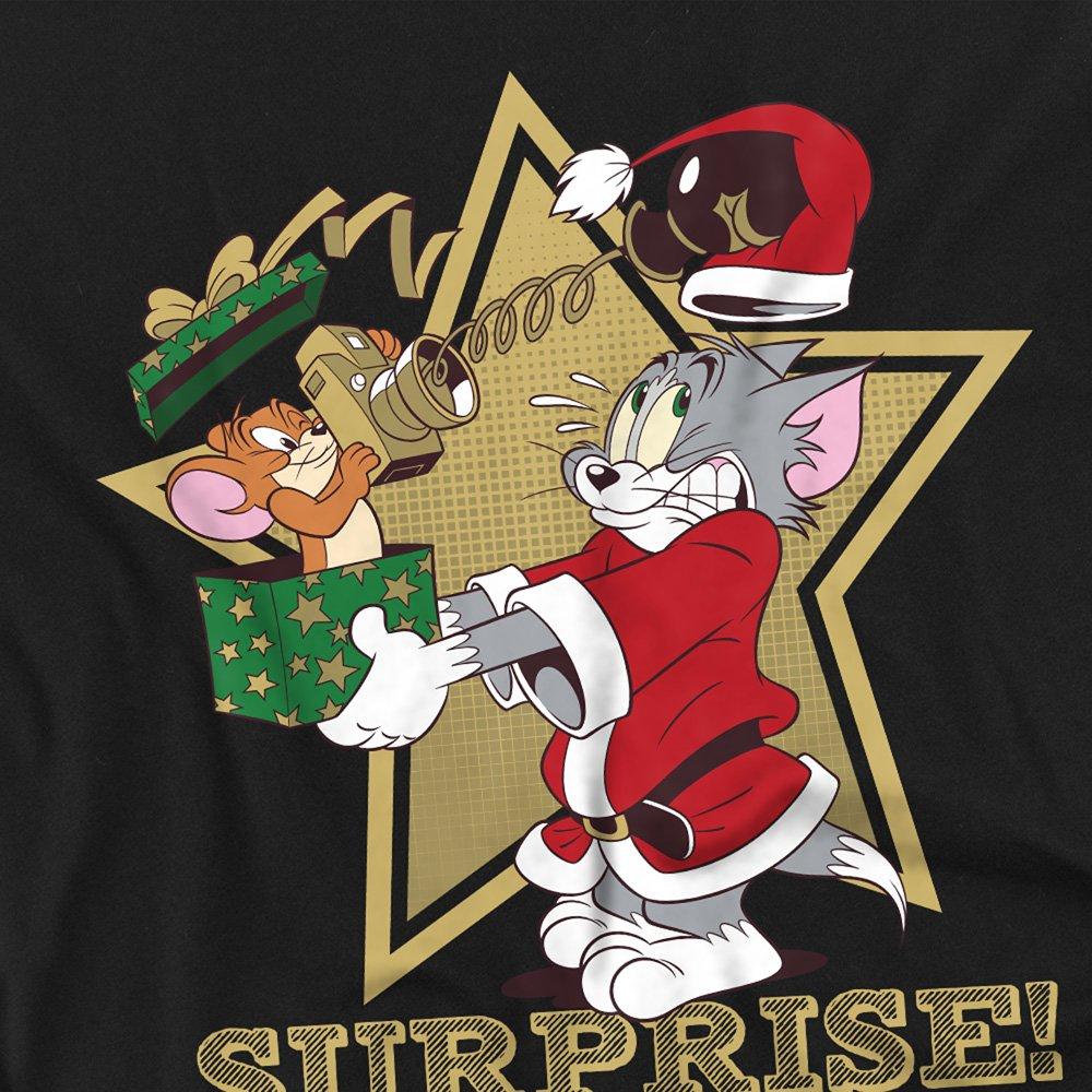 Black - Warner Brothers - Tom And Jerry Christmas Surprise T-Shirt Black - 2