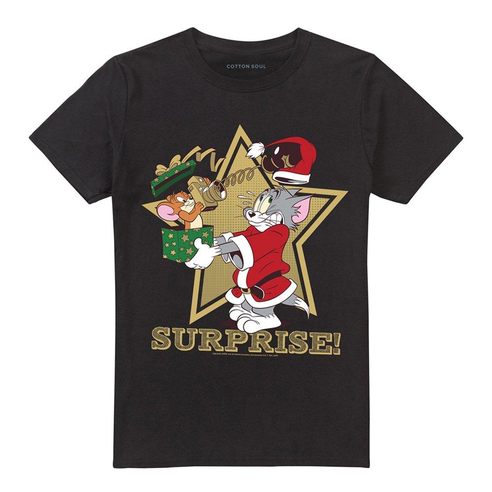 Black - Warner Brothers - Tom And Jerry Christmas Surprise T-Shirt Black - 4