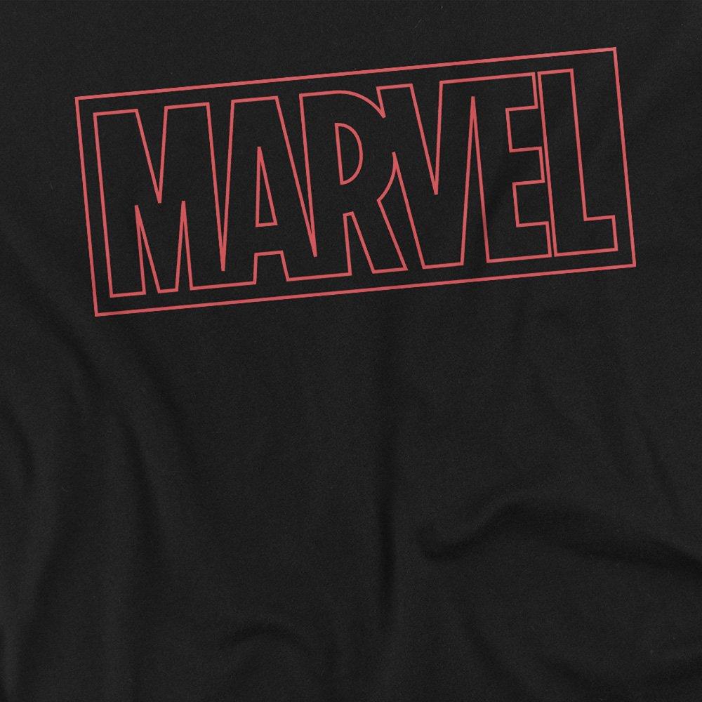 Black - Marvel - Marvel Outline Logo Cotton Mens T-Shirt Black - 2