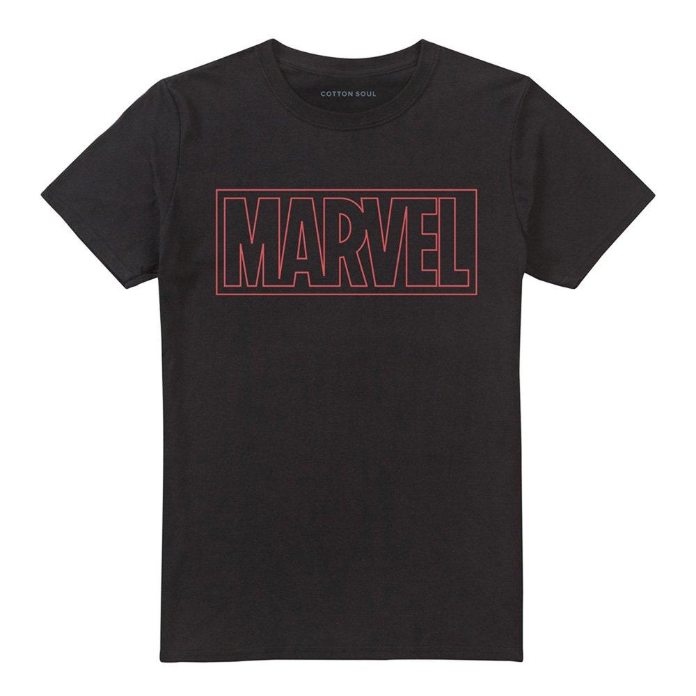Black - Marvel - Marvel Outline Logo Cotton Mens T-Shirt Black - 4