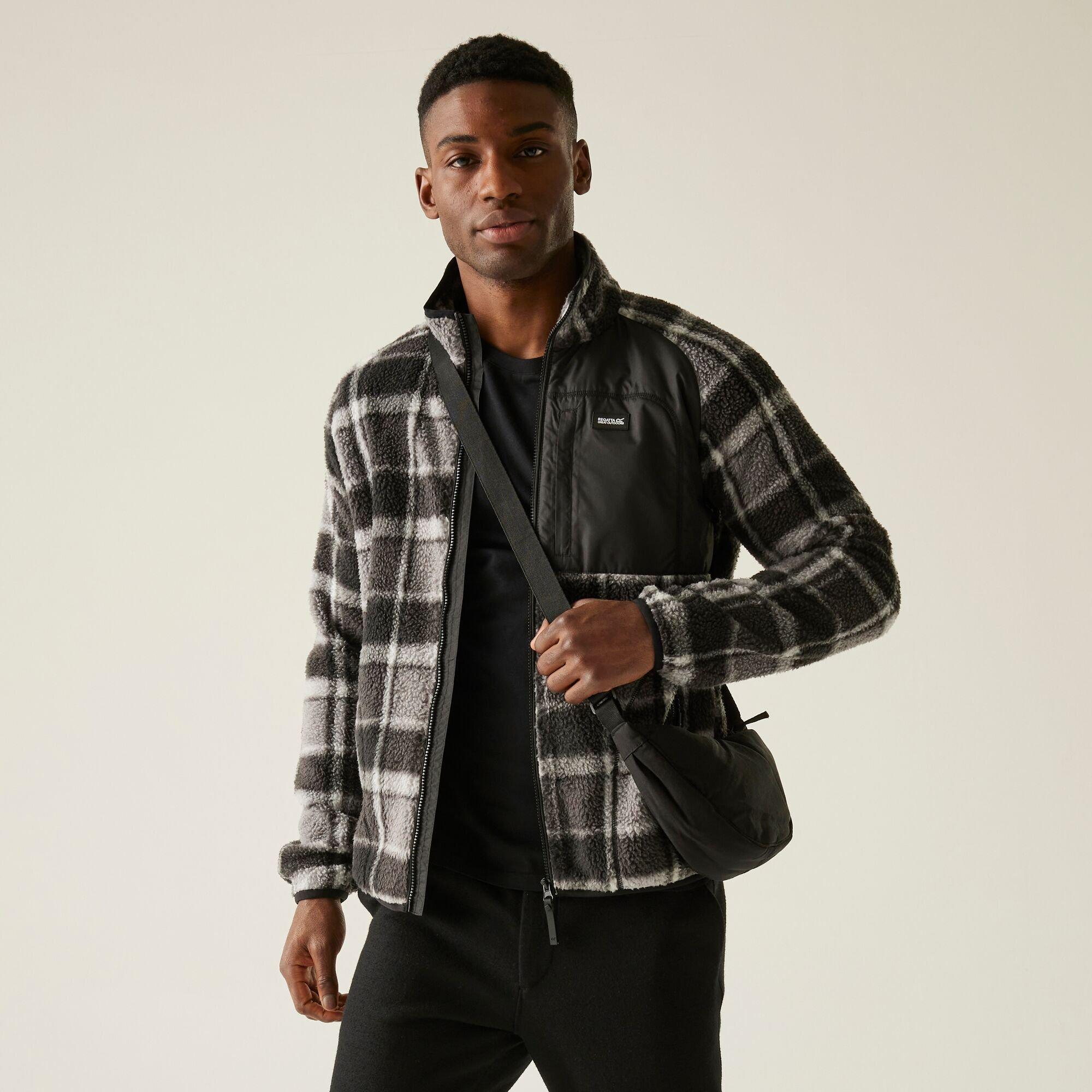 Black Grey Chec - Regatta - Men's Frankie Borg Full-Zip Fleece - 4