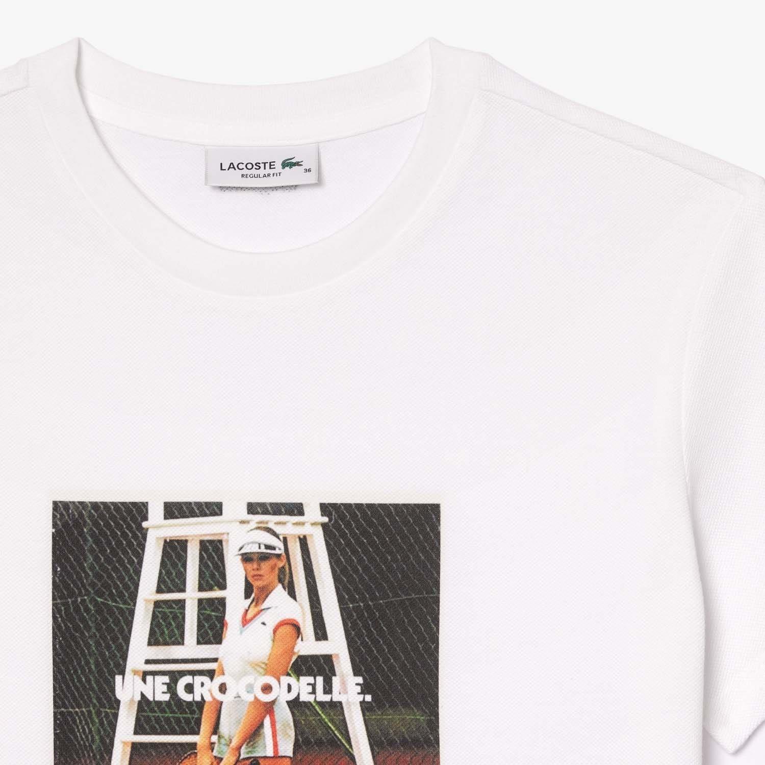 White - Lacoste - Crocodelle Printed Piqu¿ T-Shirt - 2
