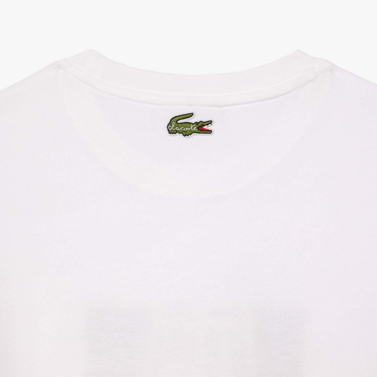 White - Lacoste - Crocodelle Printed Piqu¿ T-Shirt - 4