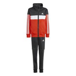 adidas Tiberio 3-Stripes Colourblock Shiny Tracksuit Juniors
