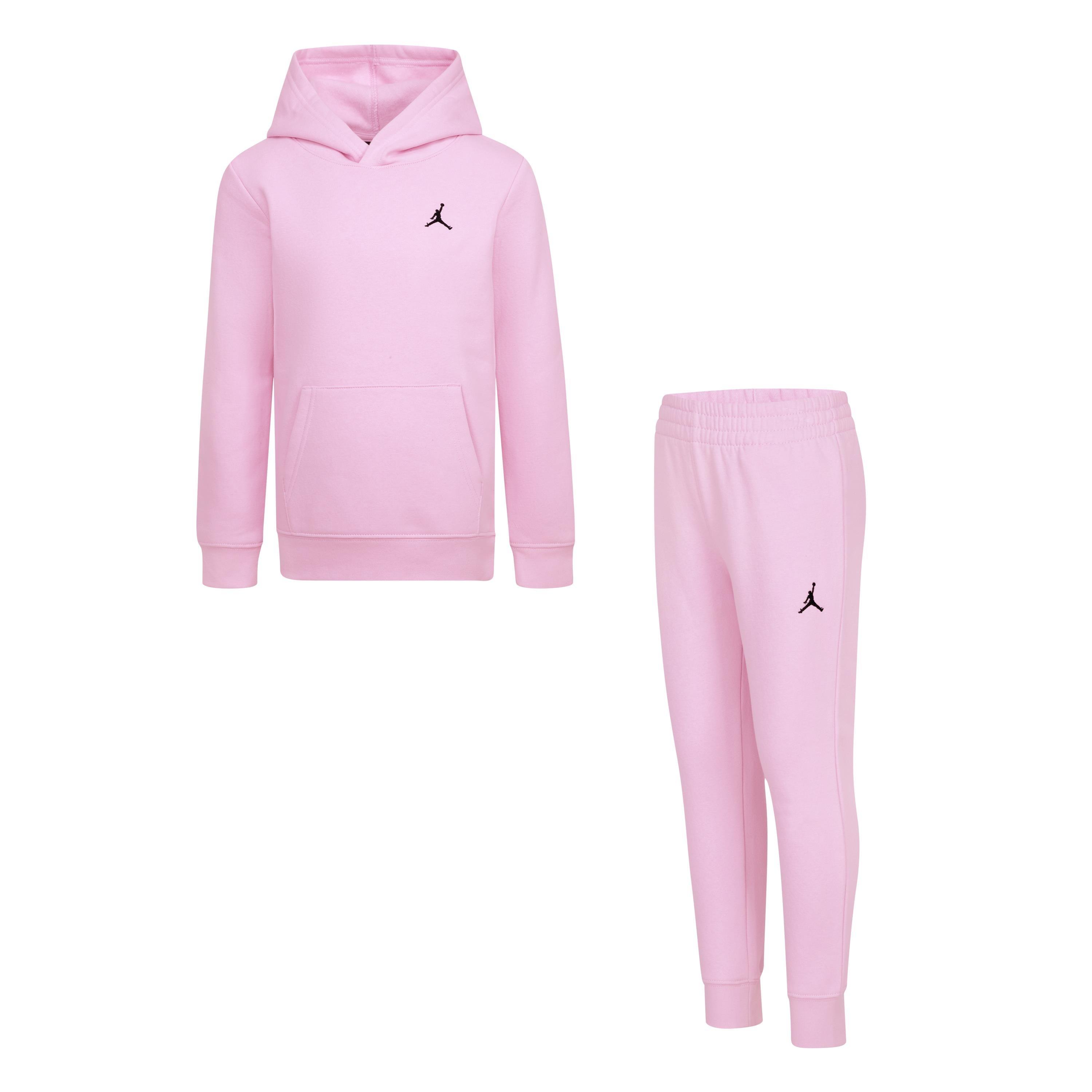 Air Jordan  Pink/Black Kids' Fleece Hoodie And Jogger Tracksuit - 3-4 Yrs