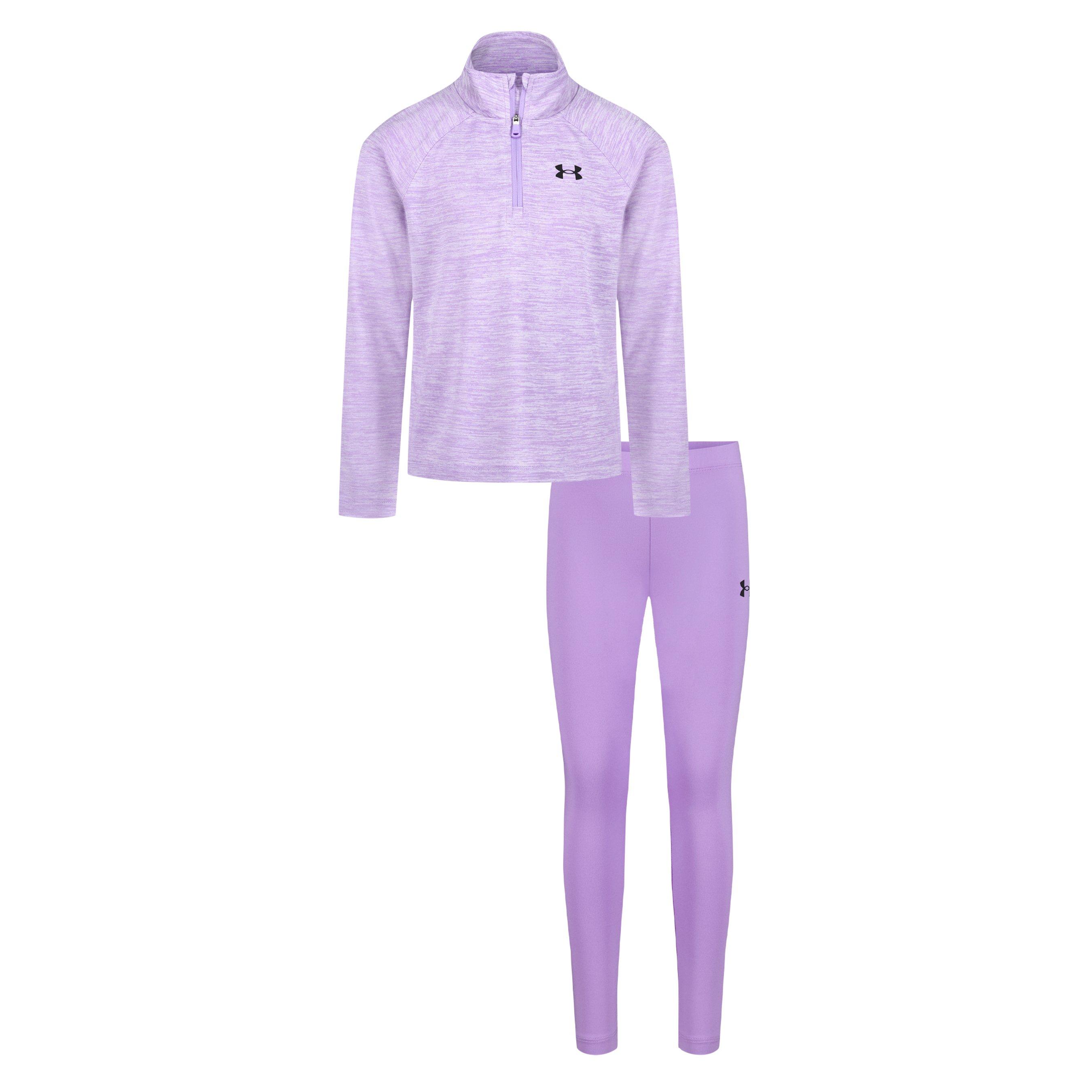 Under Armour Kids' Quarter-Zip Poly Tracksuit - Lilac/Black - 6 - 7 Years