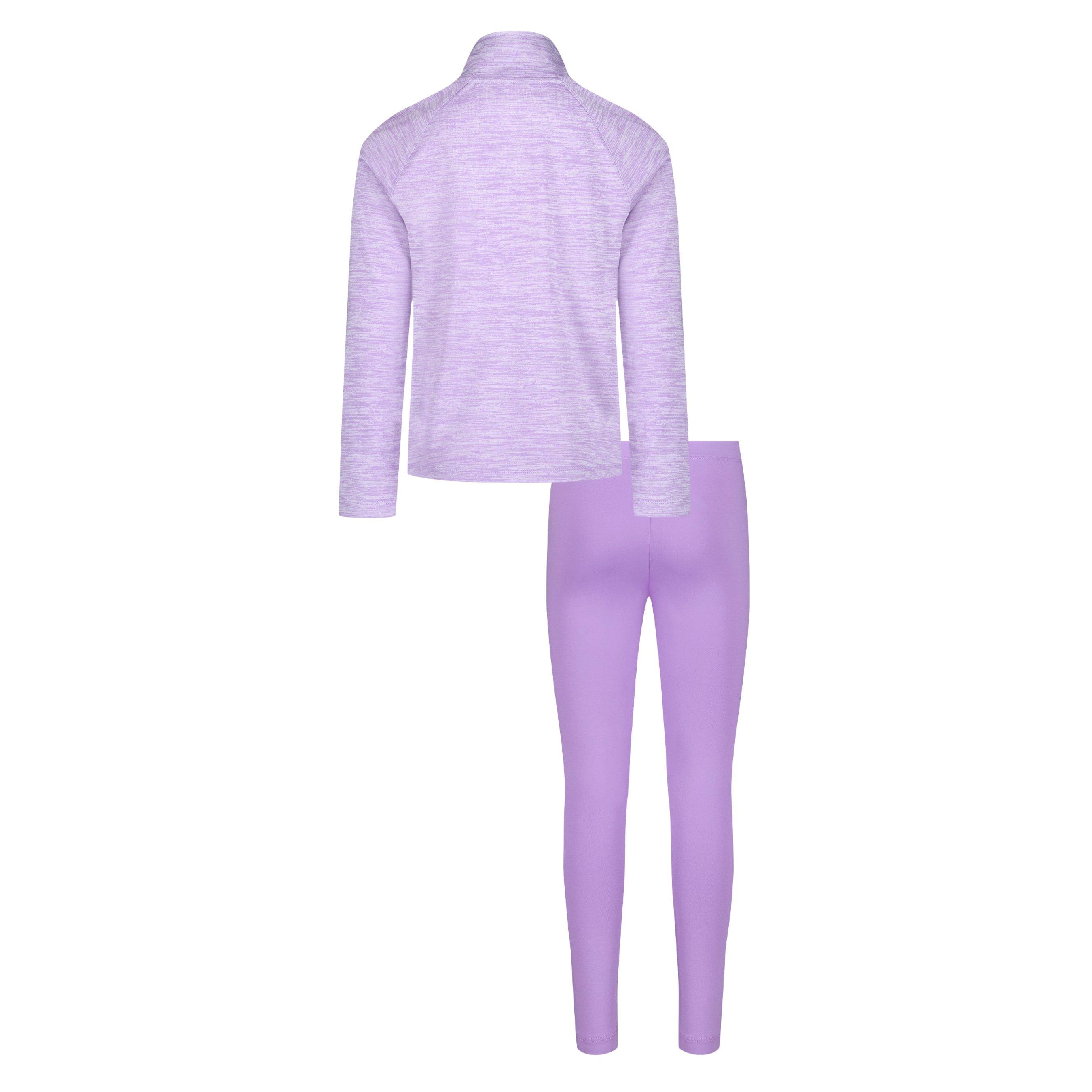 Lilac/Black - Under Armour - Kids' Quarter-Zip Poly Tracksuit - 2