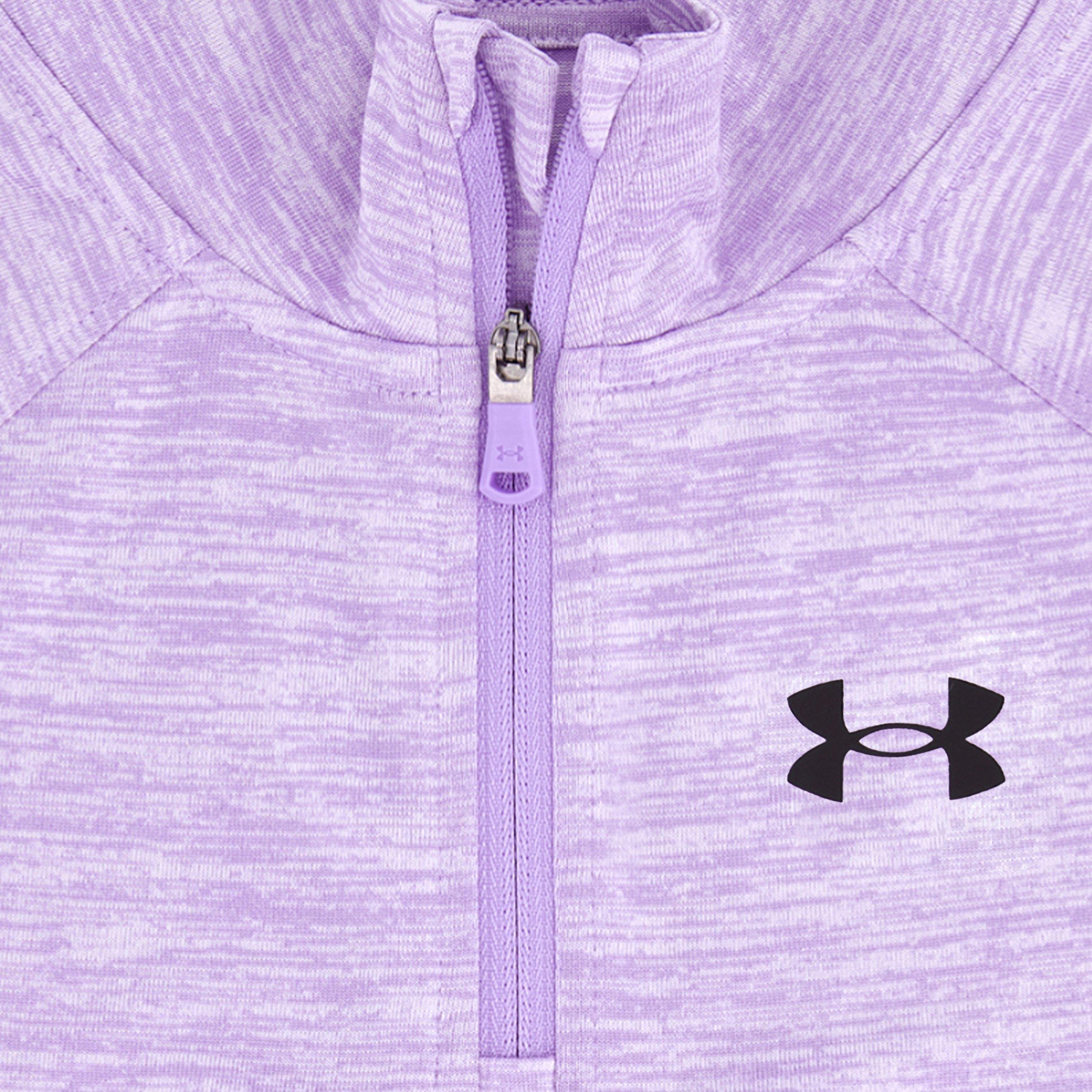 Lilac/Black - Under Armour - Kids' Quarter-Zip Poly Tracksuit - 3