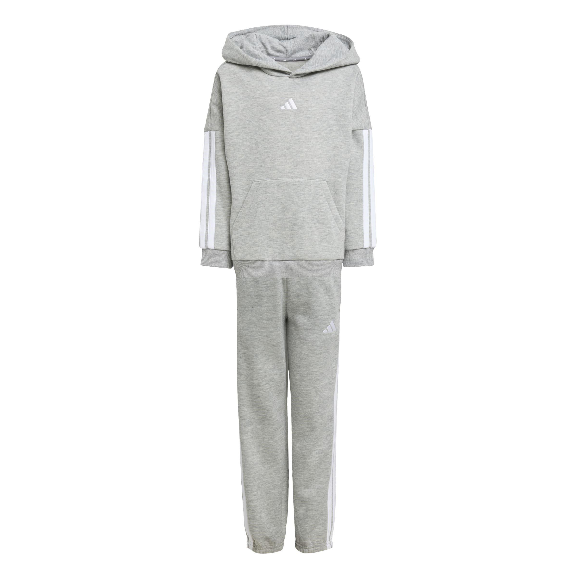 Adidas  Infant 3-Stripes Essentials Fleece Tracksuit Infants - Grey/White - 3-4 Years