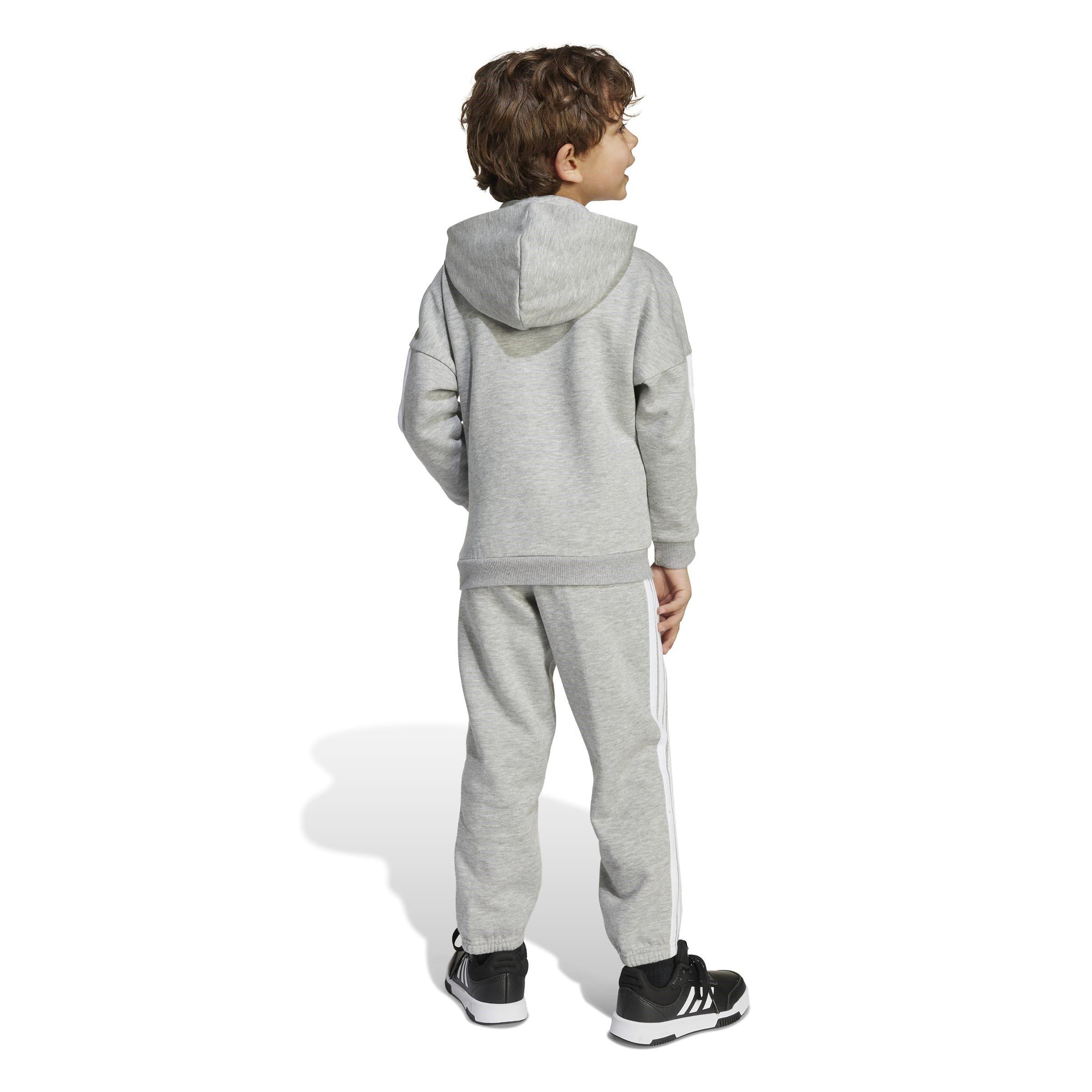 Grey/White - adidas - 3-Stripes Essentials Fleece Tracksuit Infants - 3