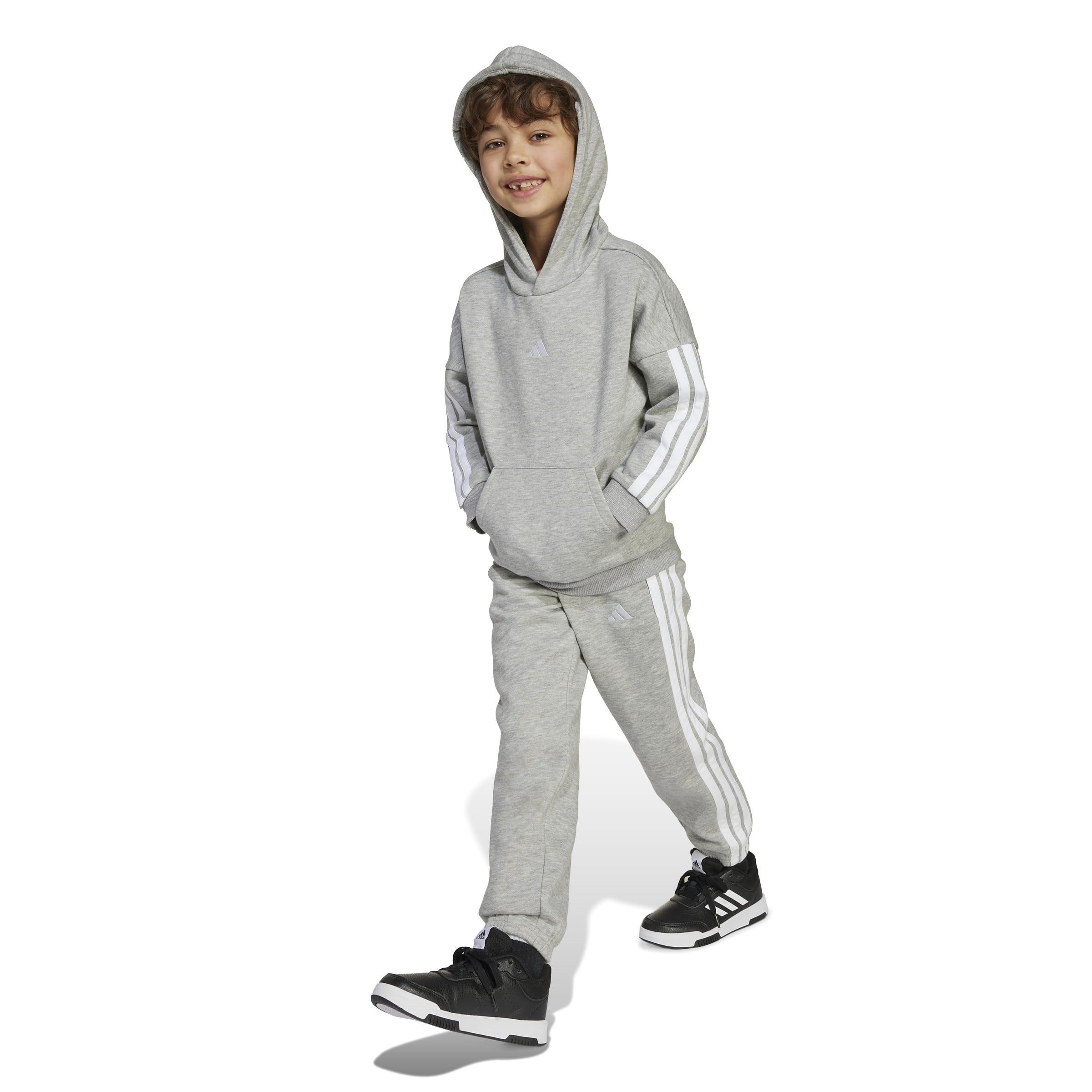 Grey/White - adidas - 3-Stripes Essentials Fleece Tracksuit Infants - 7