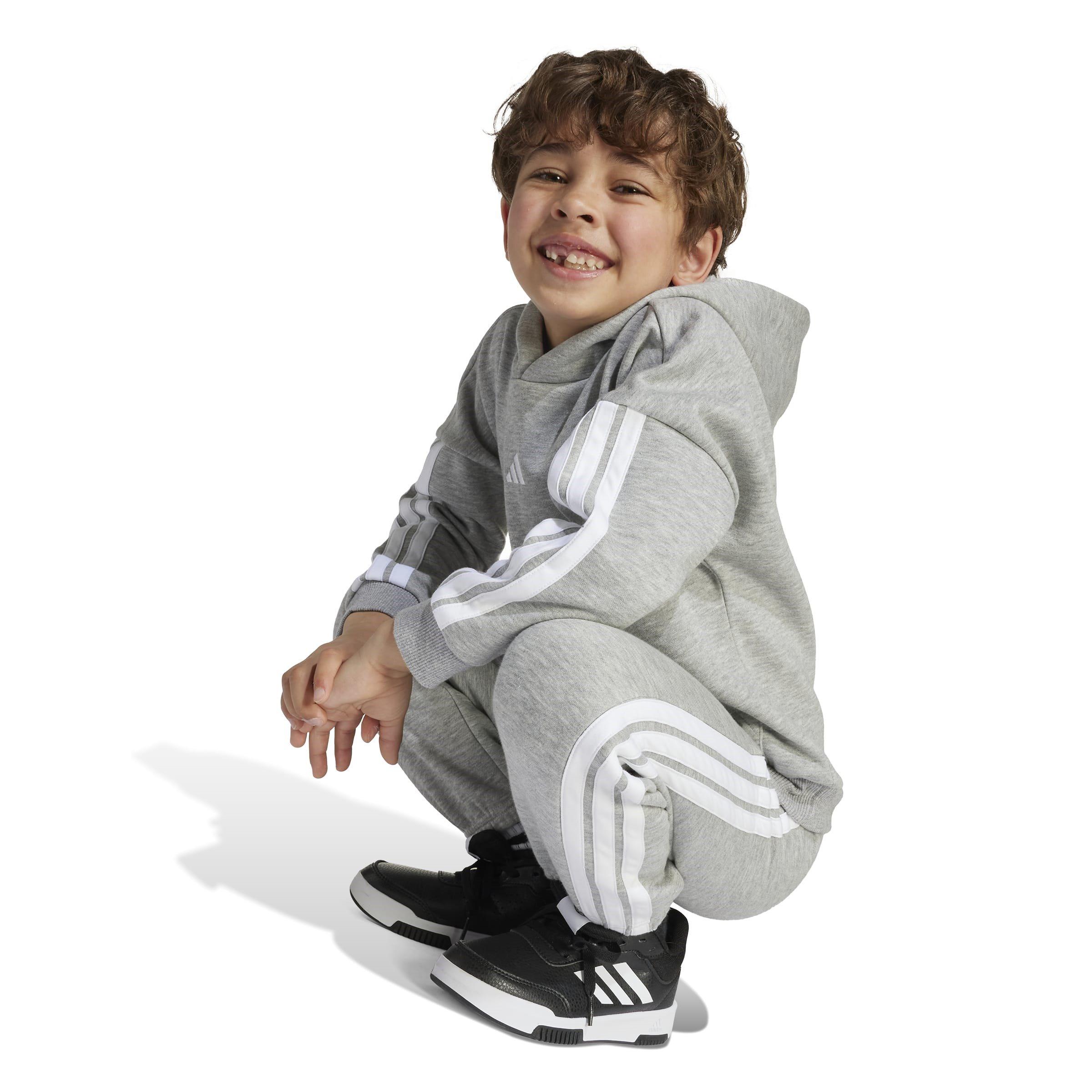 Grey/White - adidas - 3-Stripes Essentials Fleece Tracksuit Infants - 8