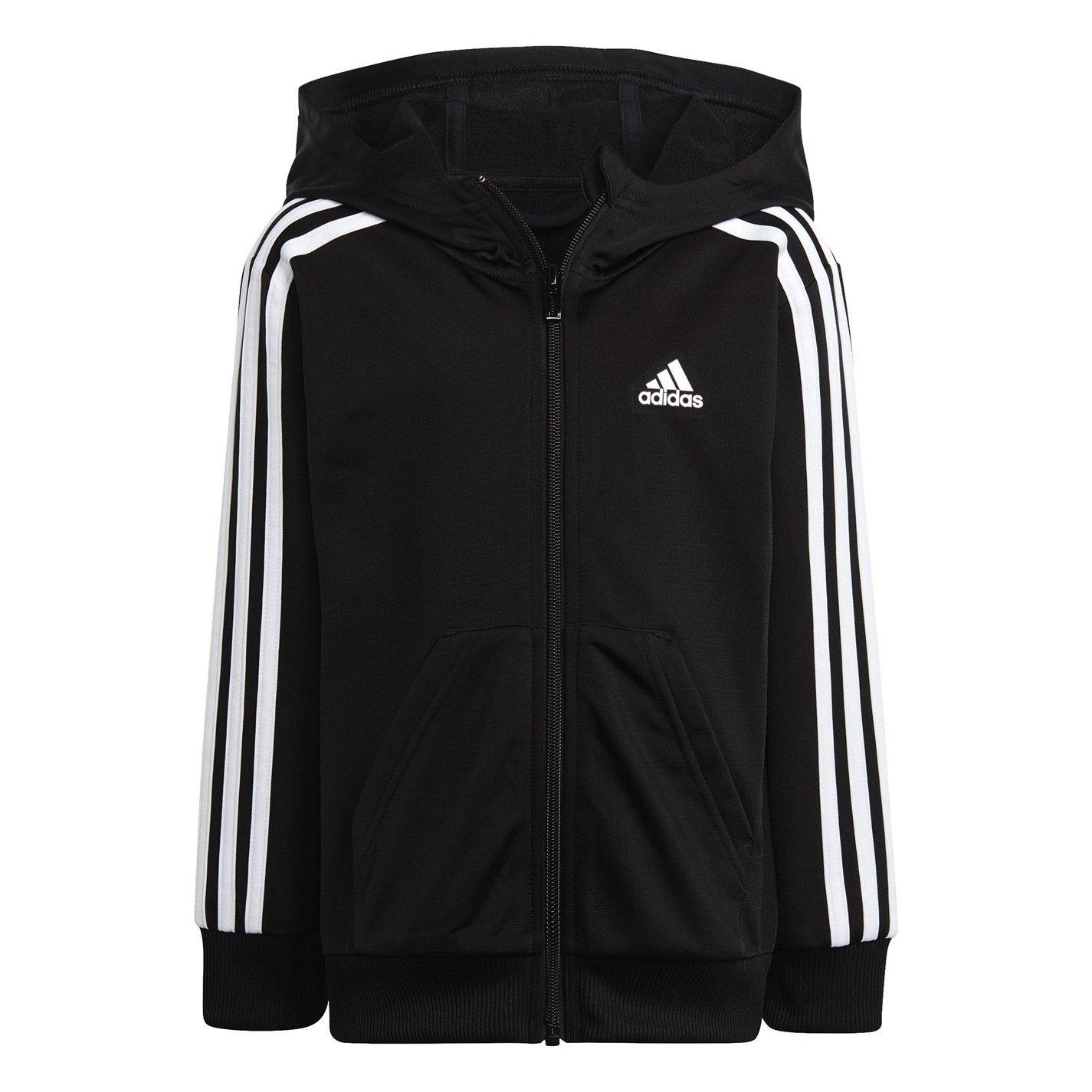 Black/White - adidas - 3 Stripe Poly Tracksuit - 2