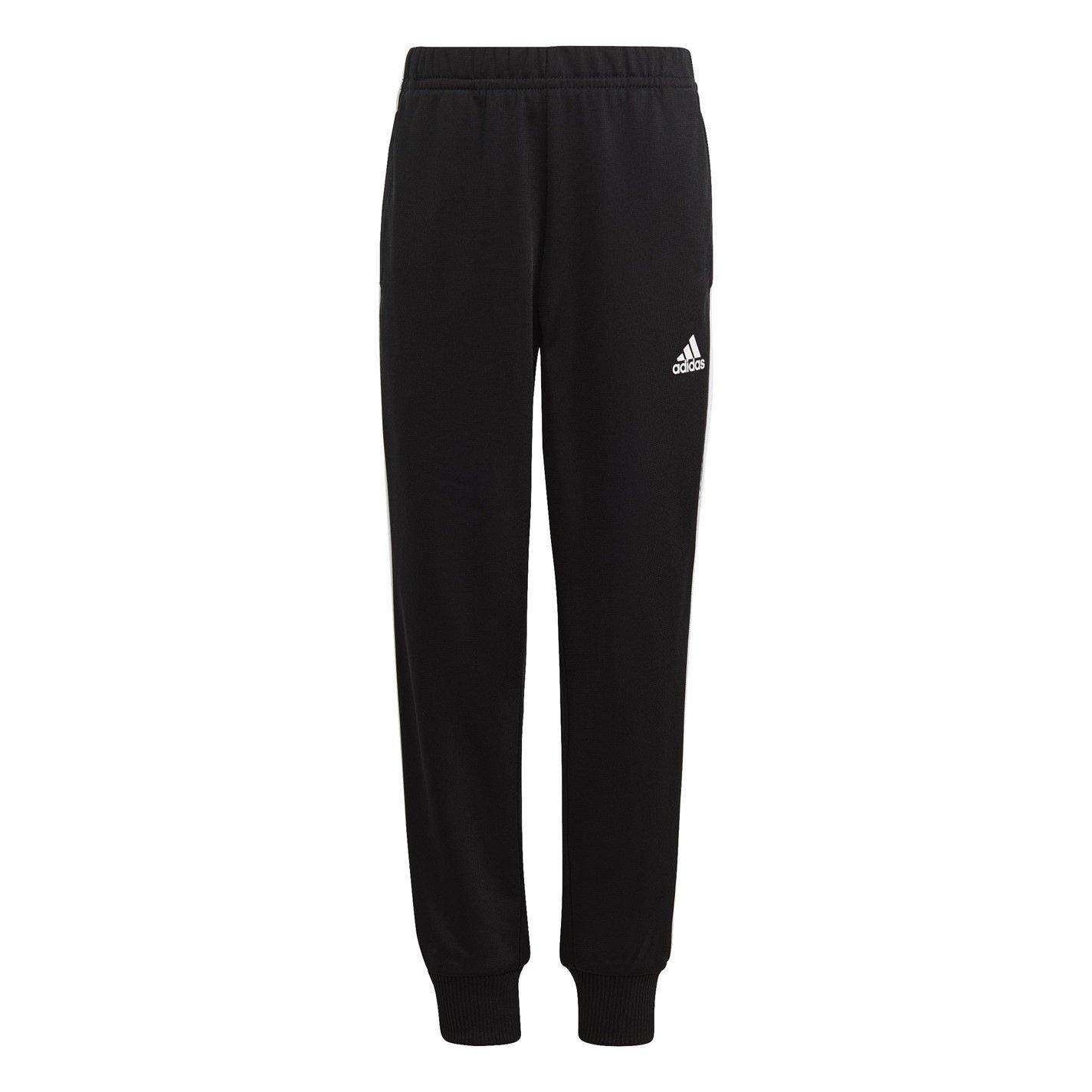 Black/White - adidas - 3 Stripe Poly Tracksuit - 4
