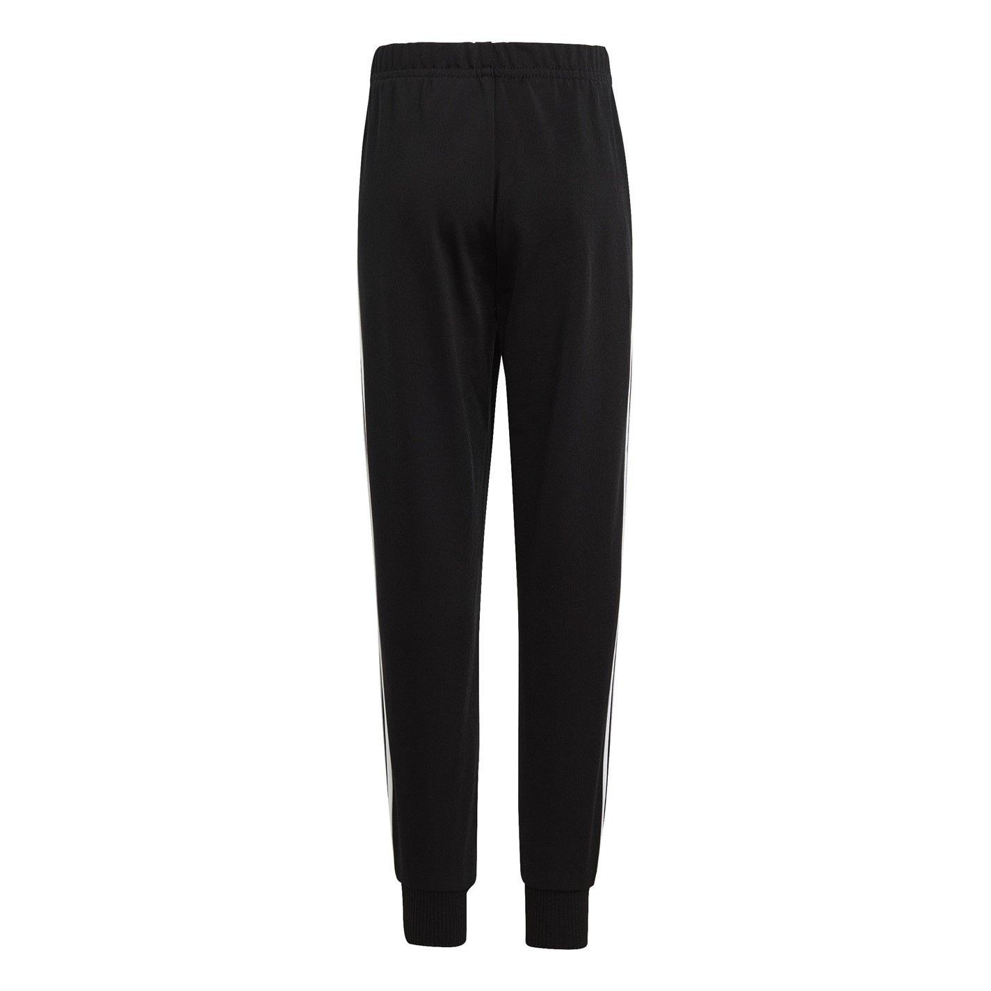 Black/White - adidas - 3 Stripe Poly Tracksuit - 5