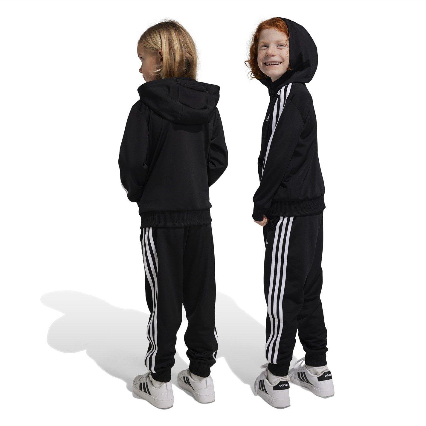 Black/White - adidas - 3 Stripe Poly Tracksuit - 7