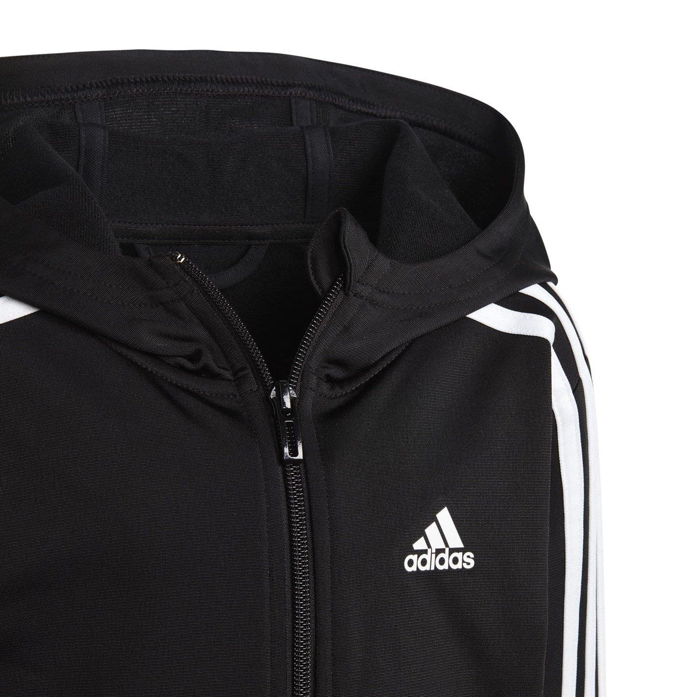 Black/White - adidas - 3 Stripe Poly Tracksuit - 8