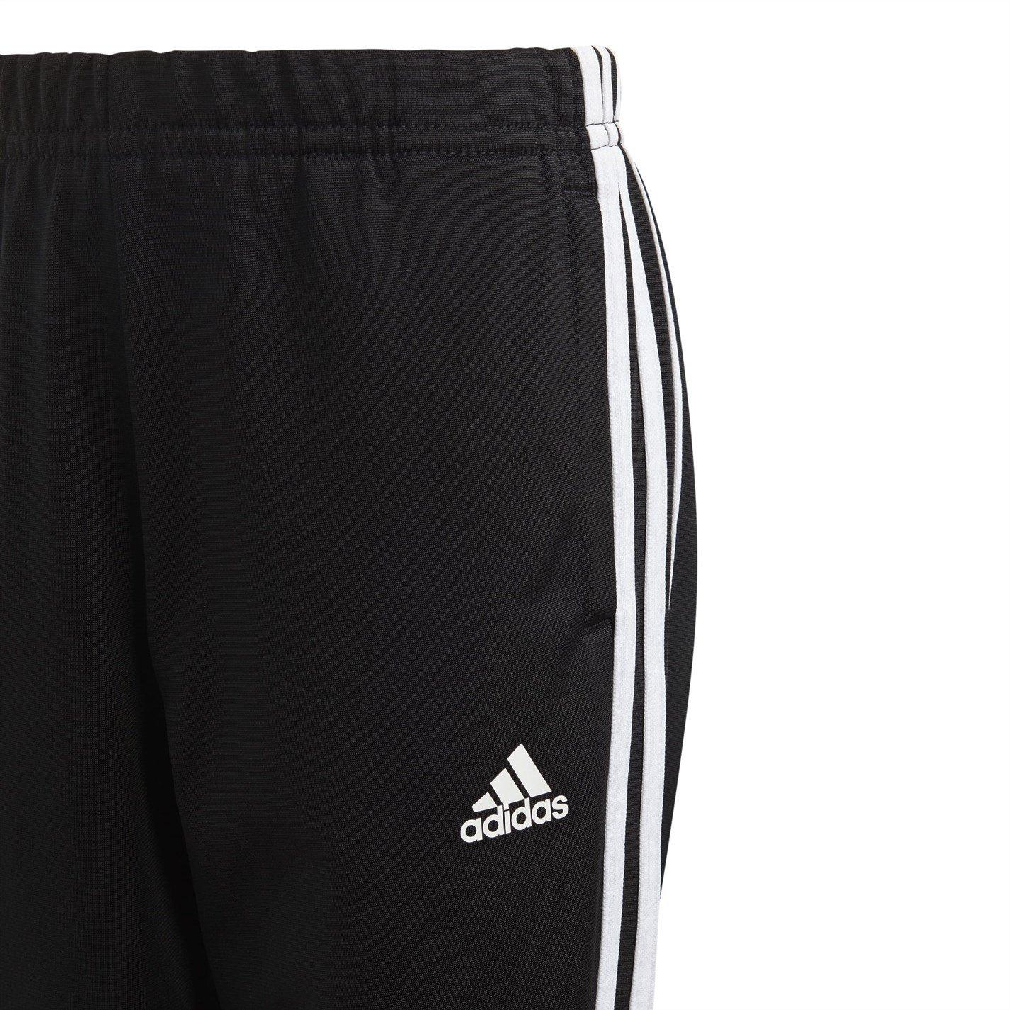 Black/White - adidas - 3 Stripe Poly Tracksuit - 10