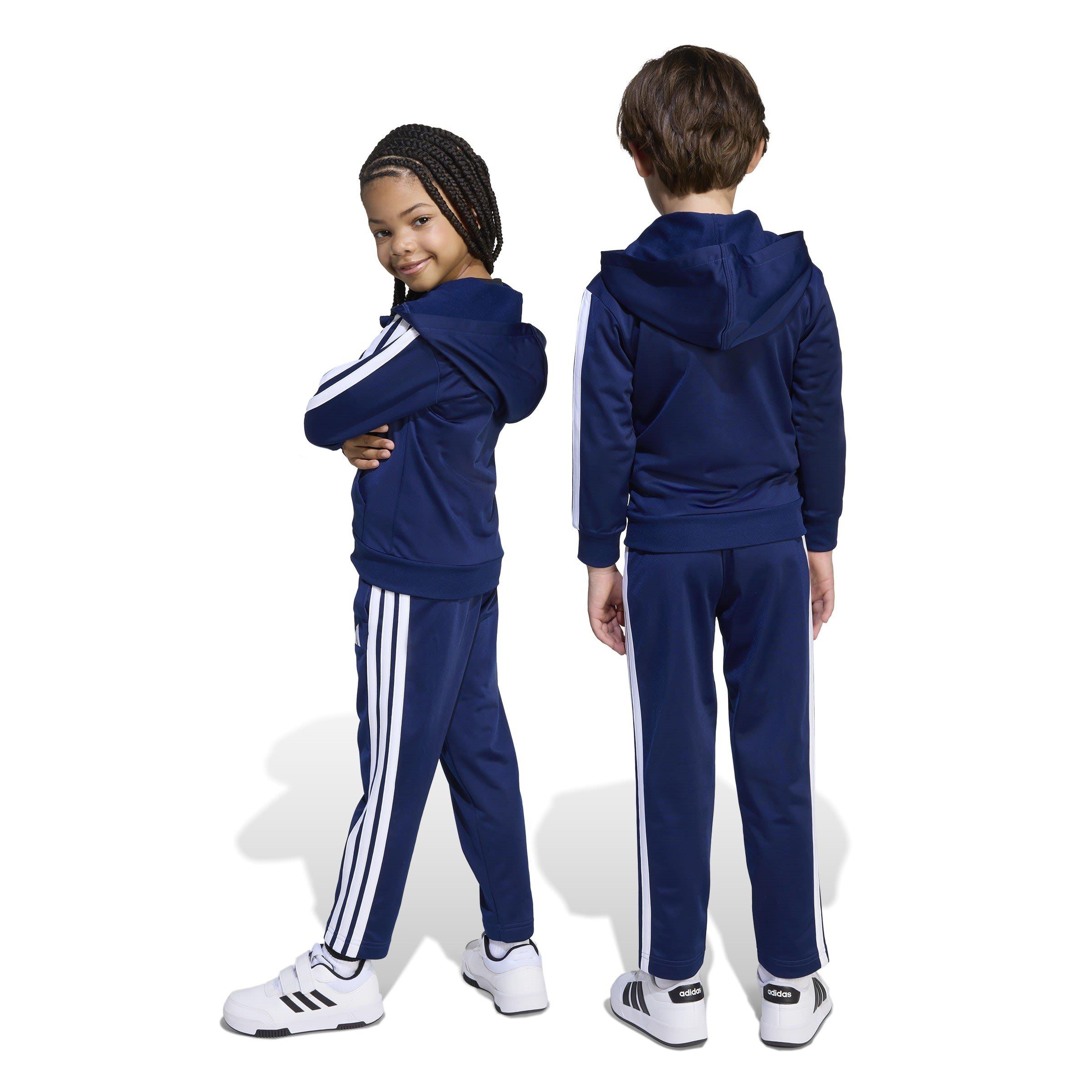 Navy/White - adidas - Stripe Poly Tracksuit - 3