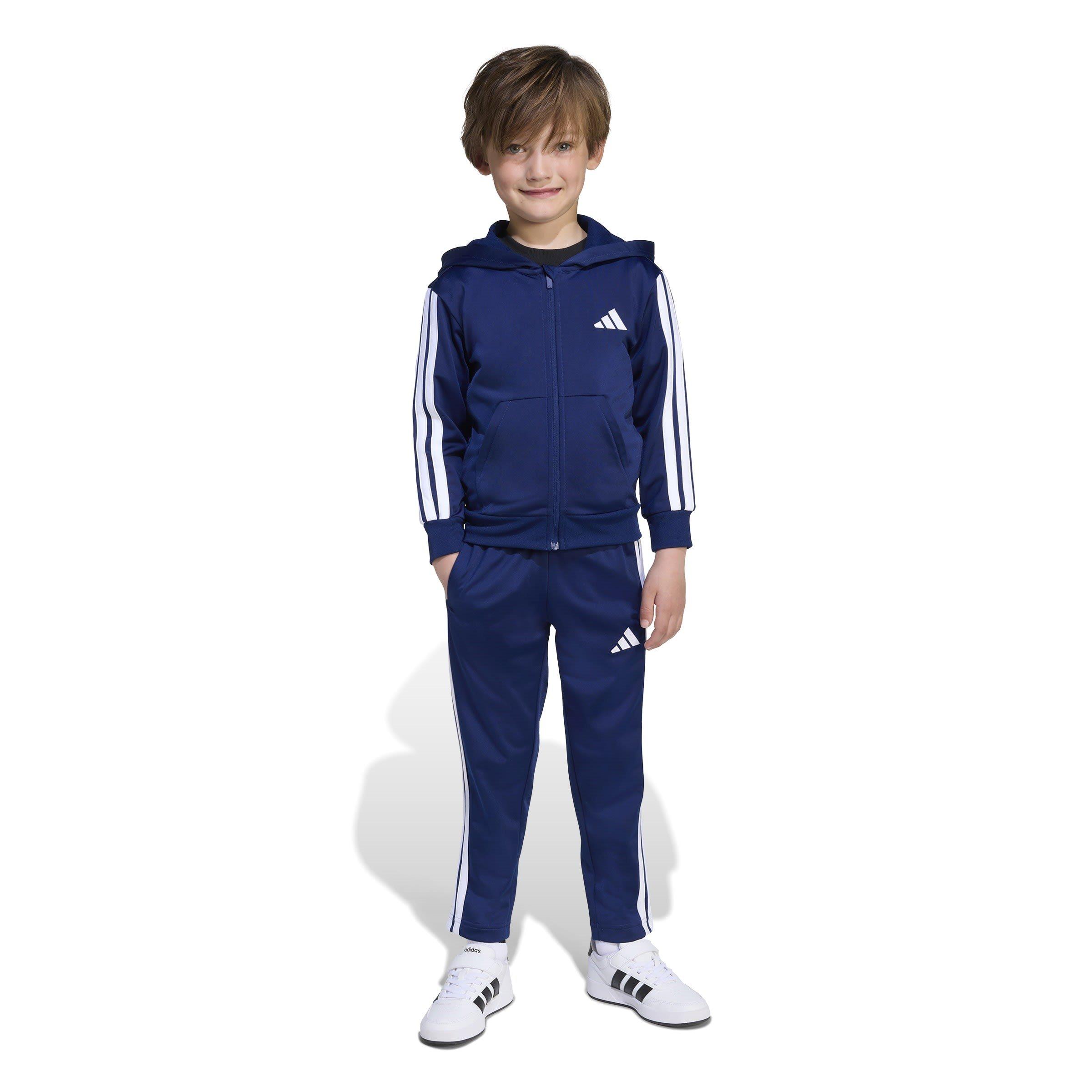 Navy/White - adidas - Stripe Poly Tracksuit - 4