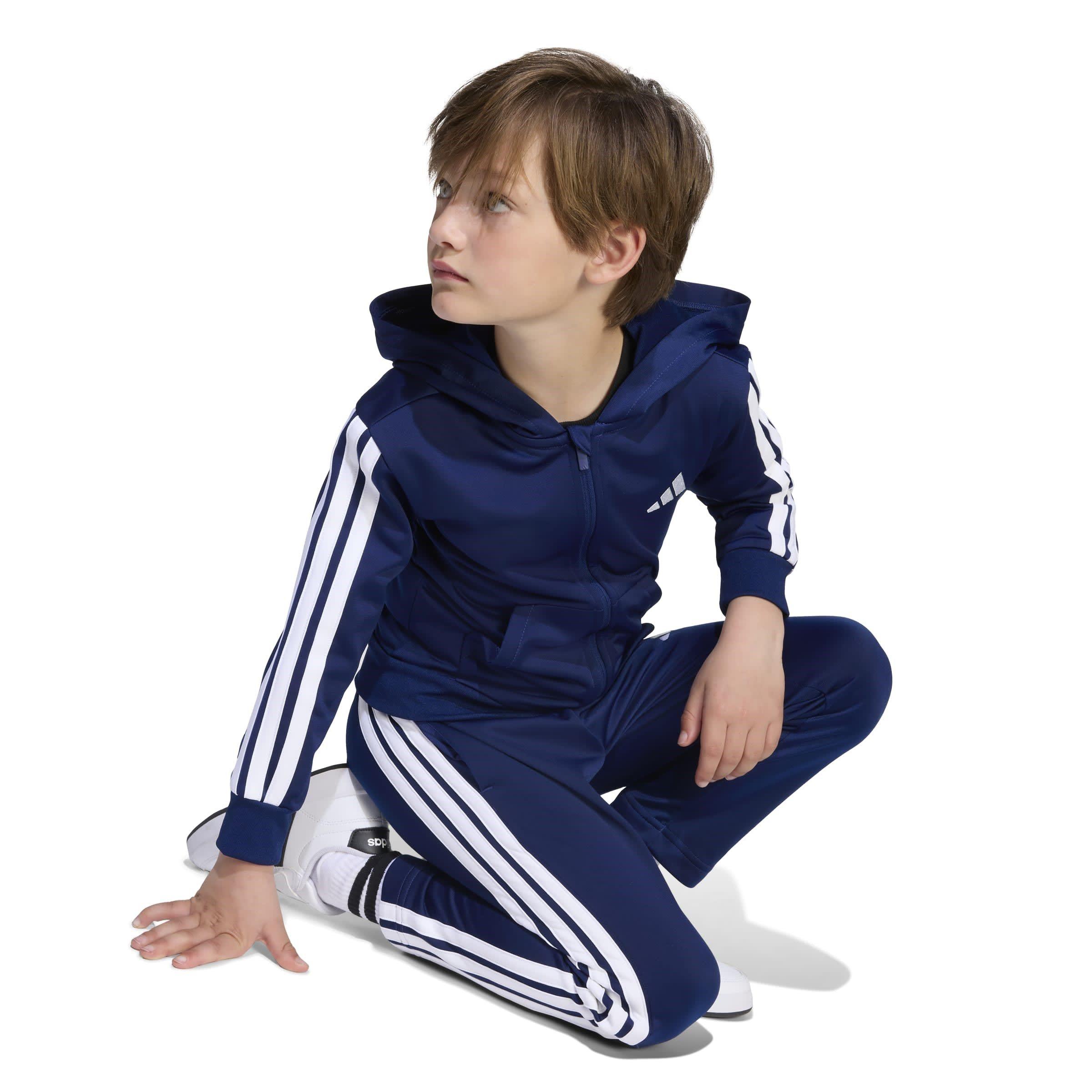 Navy/White - adidas - Stripe Poly Tracksuit - 10