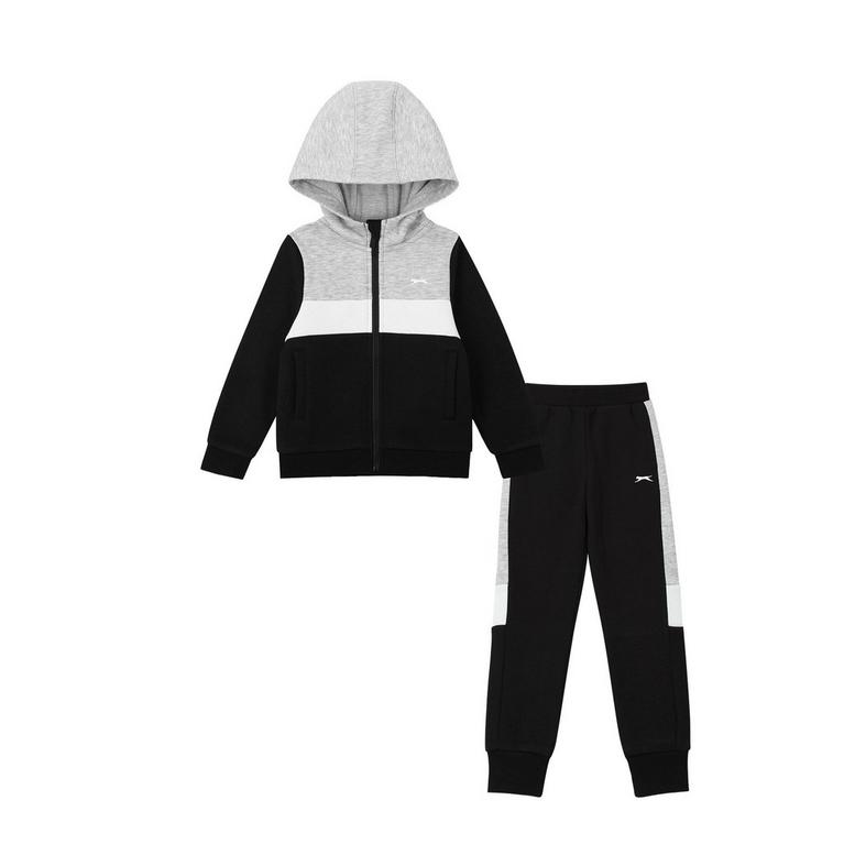 Noir - Slazenger - Fleece Full Zip Track Suit Infant Boys - 1