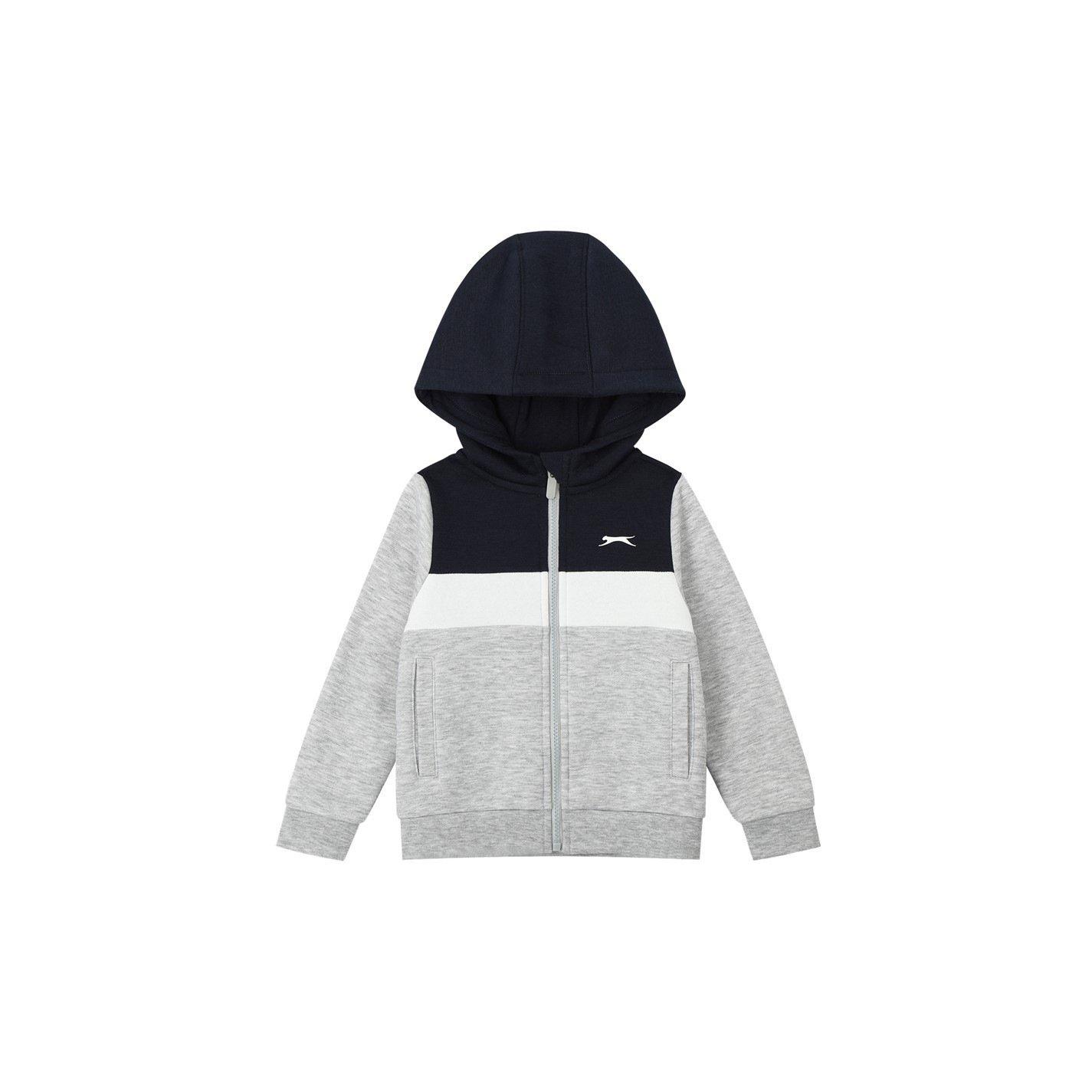 Grey/Navy - Slazenger - Fleece Full Zip Tracksuit Infant - 2
