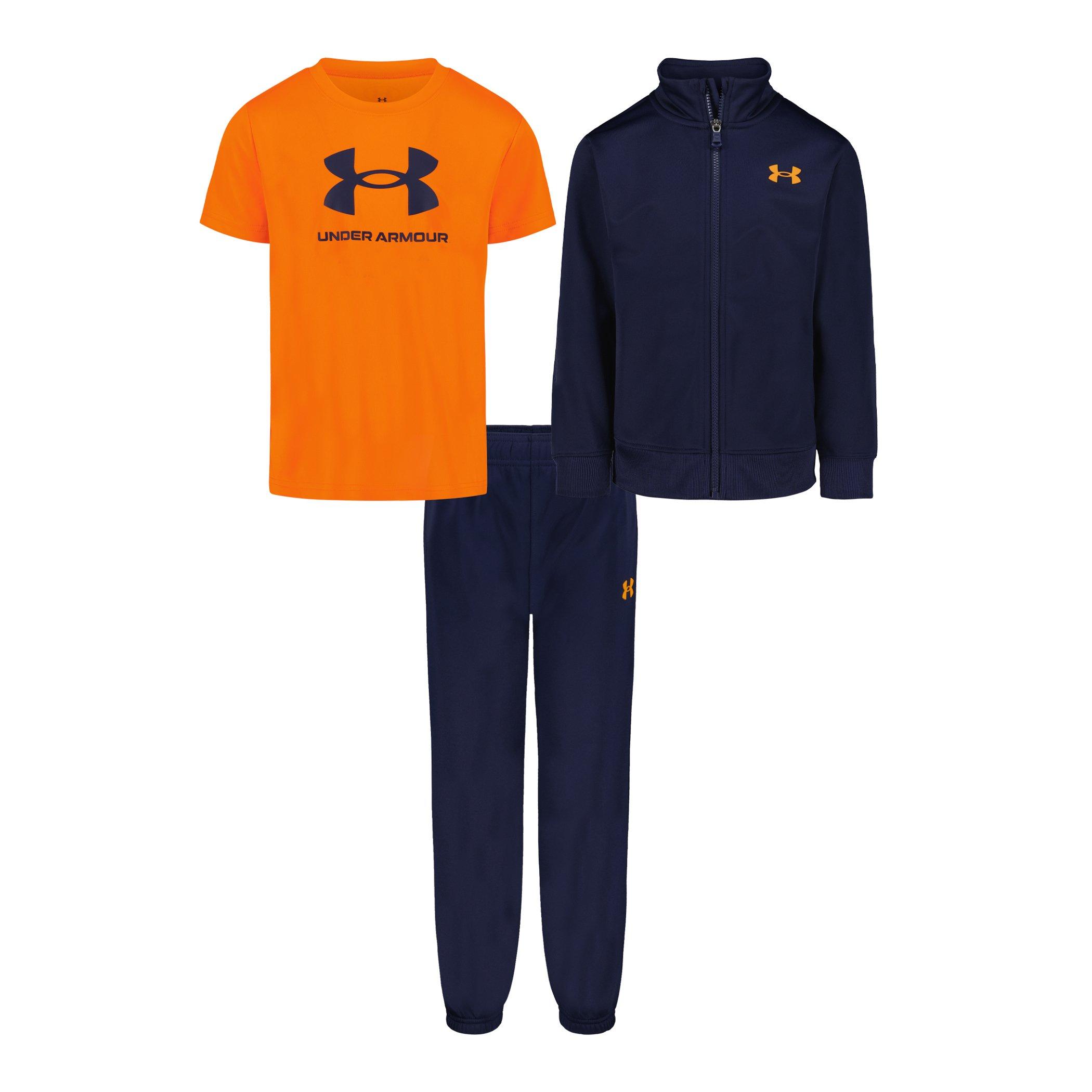Under Armour  Kids' Brawler Poly Tracksuit - Navy/Orange - 4 - 5 Years