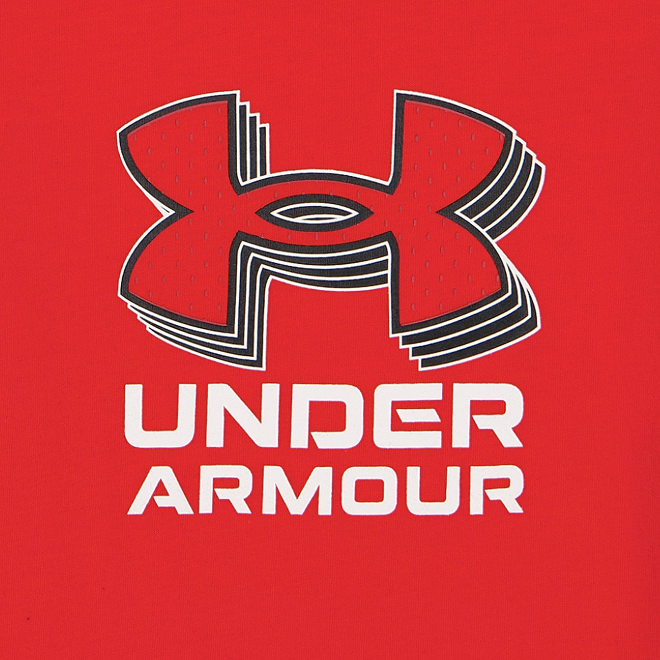 Black/Red - Under Armour - Kids' Brawler Poly Tracksuit - 2