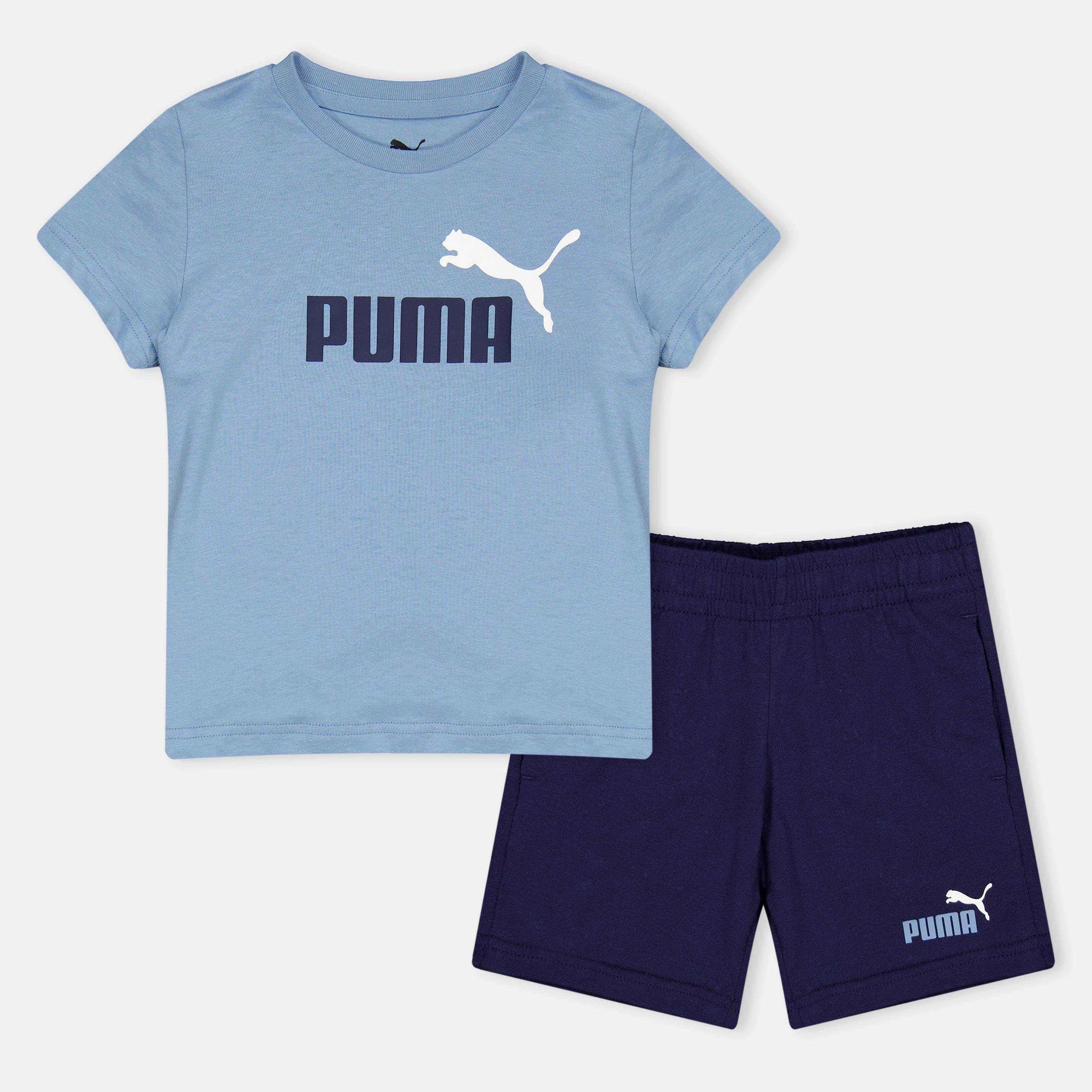Zen Blue - Puma - Ess No.1 Logo Tee And Shorts Set Ps Tracksuit Boys - 1