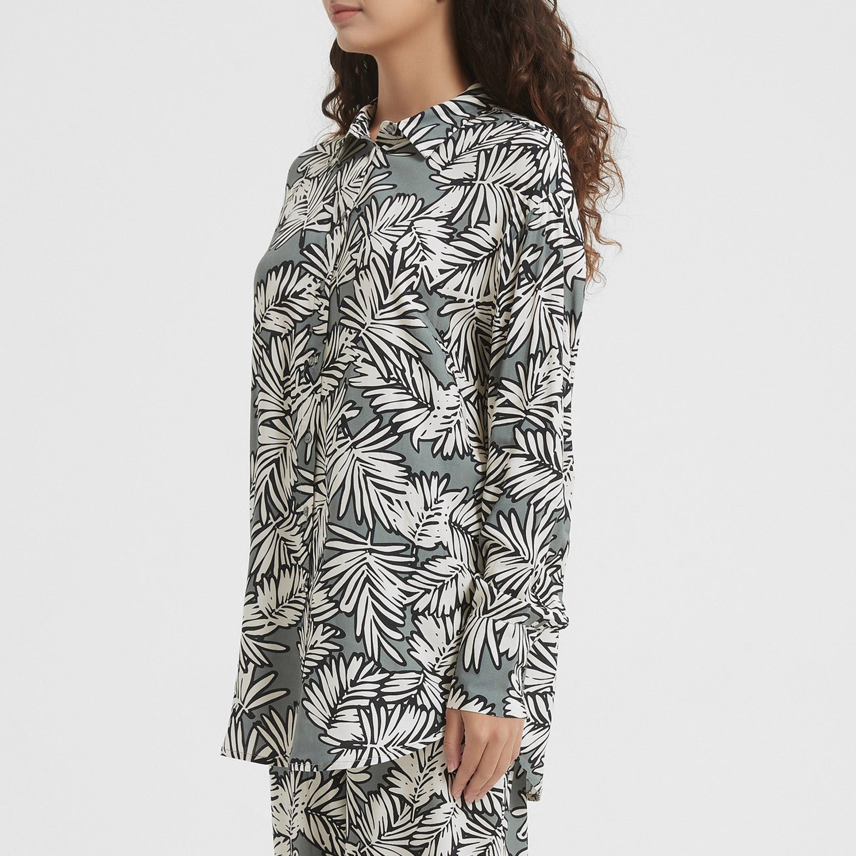 Grey Print - Be You - Printed Shirt Womens - 2